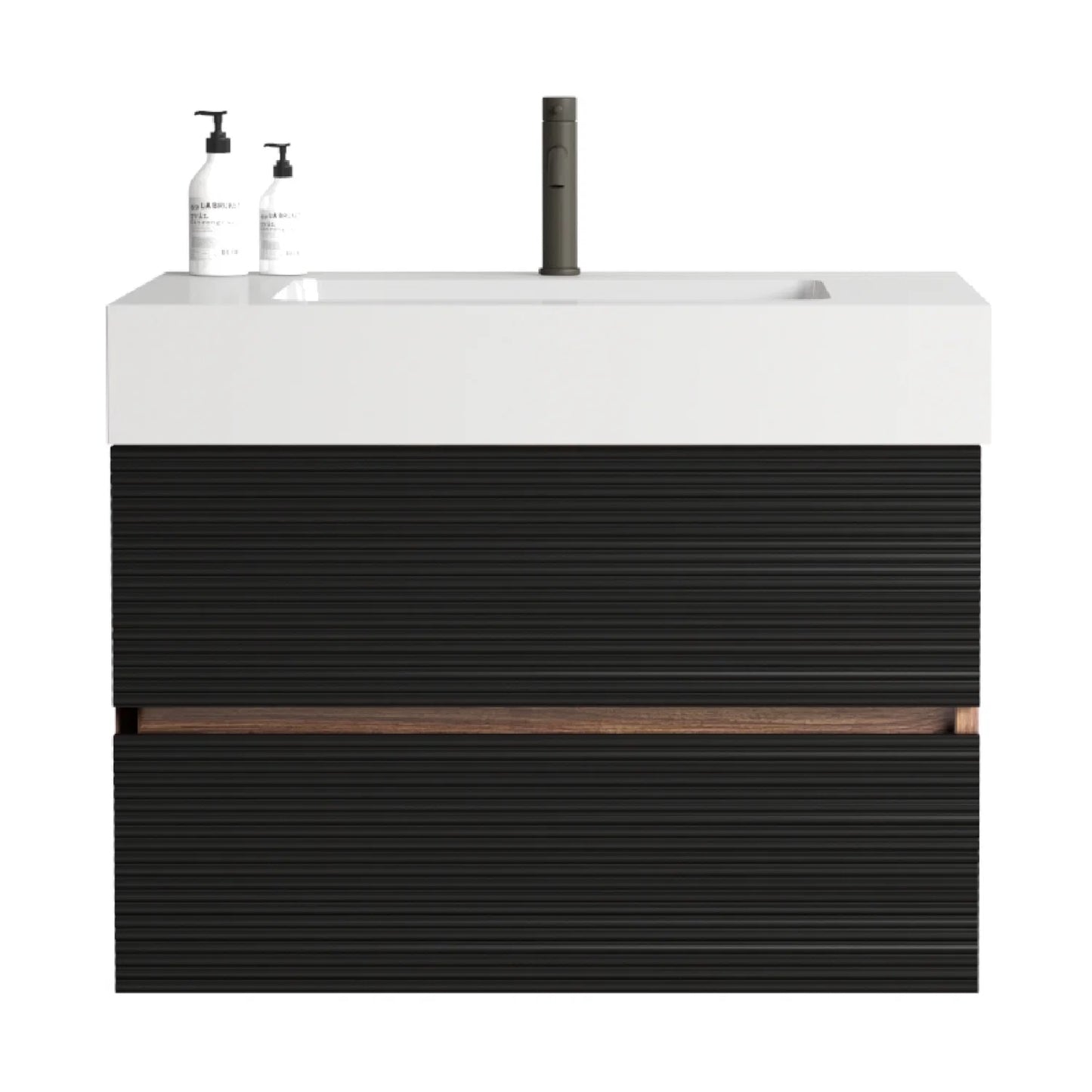 Luxury Modern Black Wall-Mounted Vanity European Style for Villa