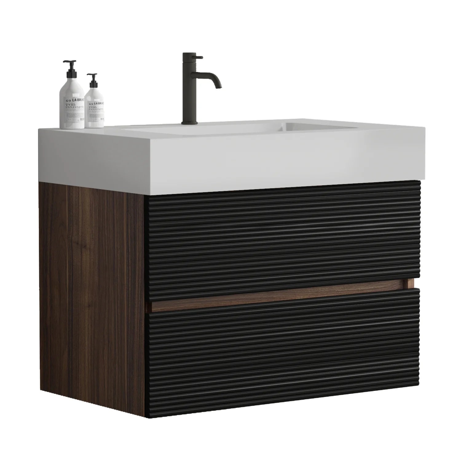 Luxury Modern Black Wall-Mounted Vanity European Style for Villa