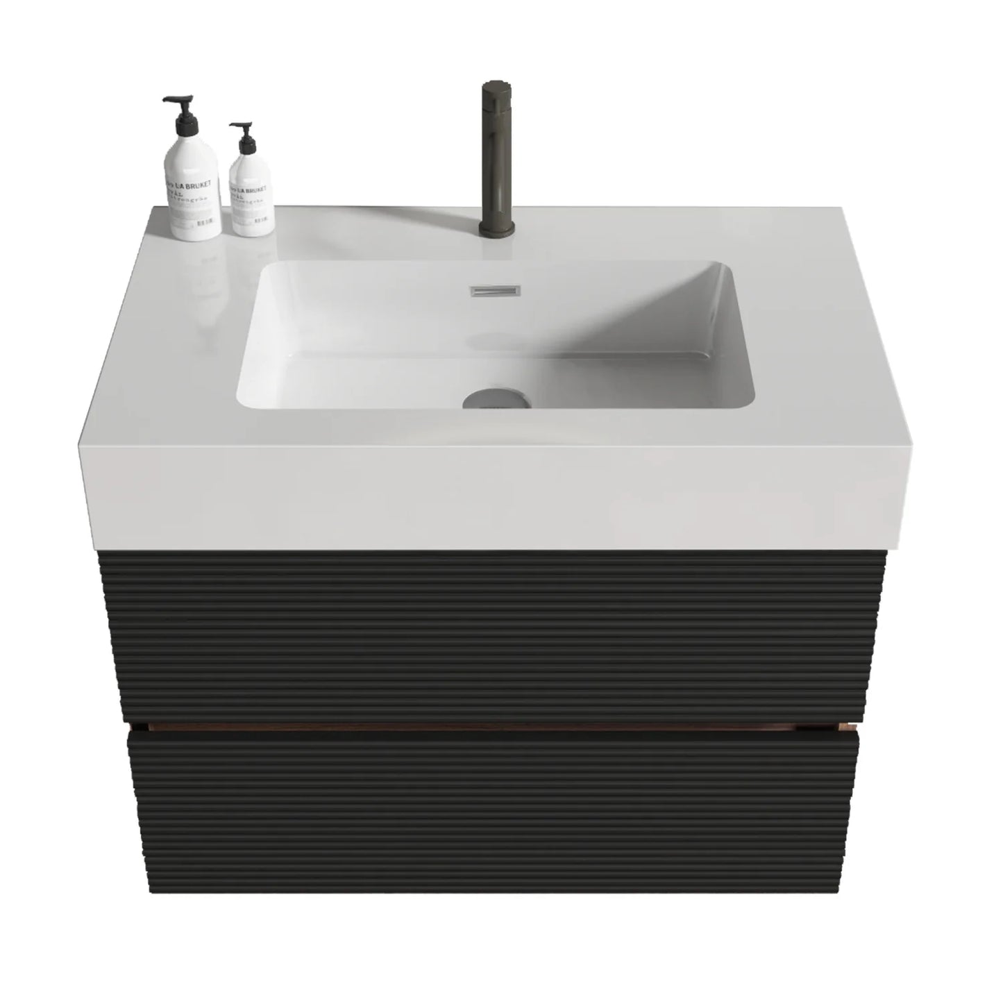 Luxury Modern Black Wall-Mounted Vanity European Style for Villa