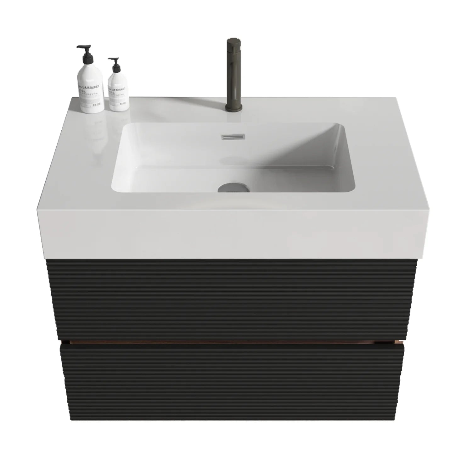 Luxury Modern Black Wall-Mounted Vanity European Style for Villa