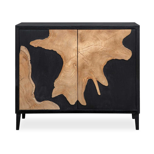 Luxury Modern Black Wooden 2-Door Cabinet European Style for Villa