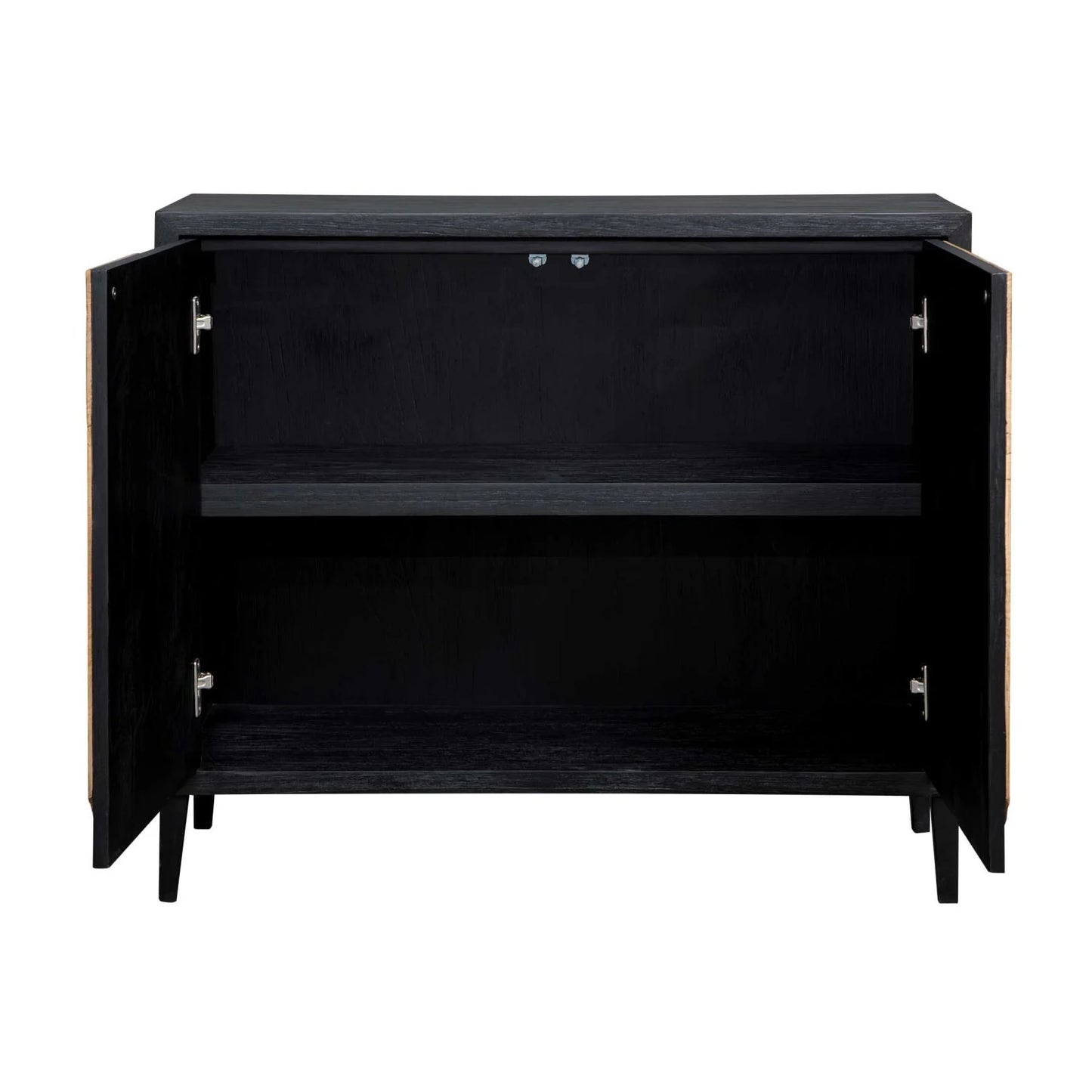 Luxury Modern Black Wooden 2-Door Cabinet European Style for Villa