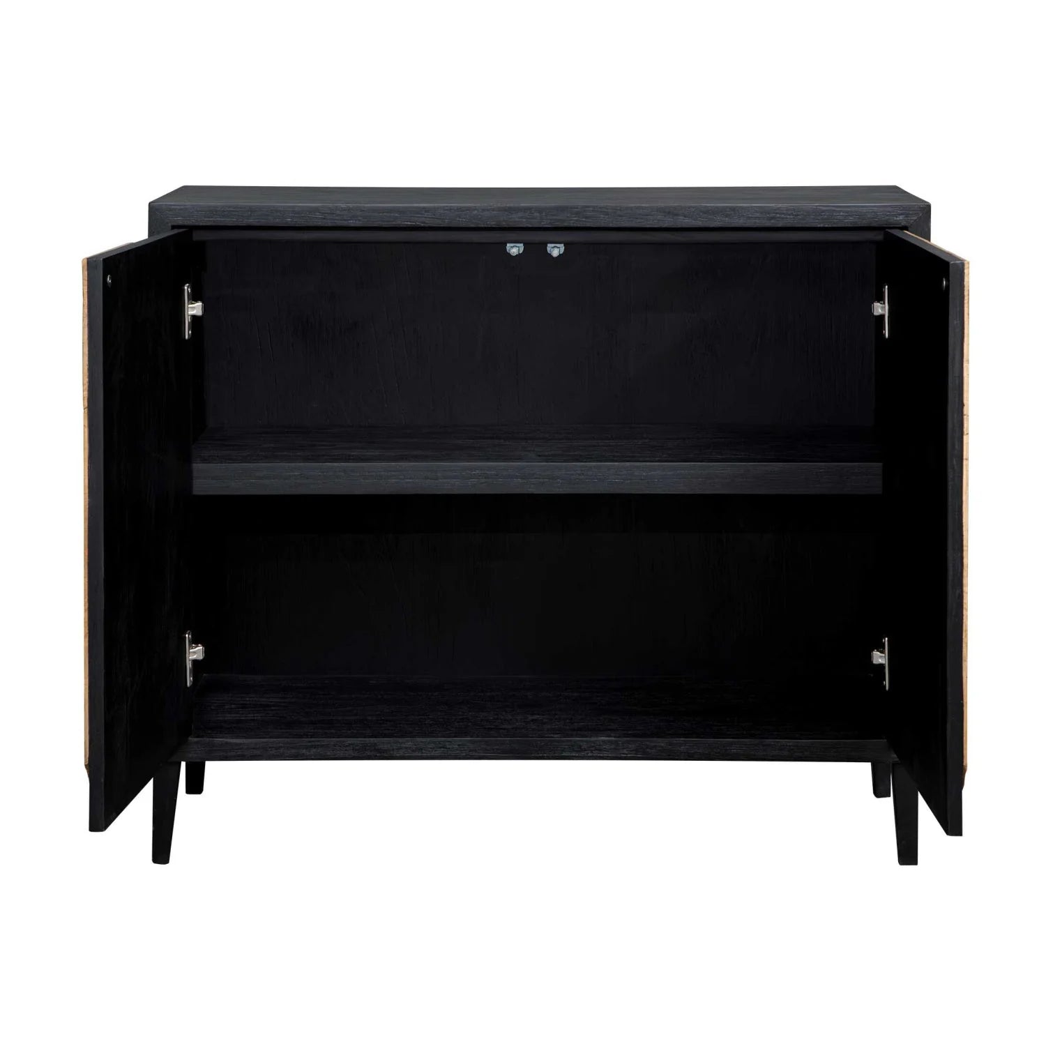 Luxury Modern Black Wooden 2-Door Cabinet European Style for Villa