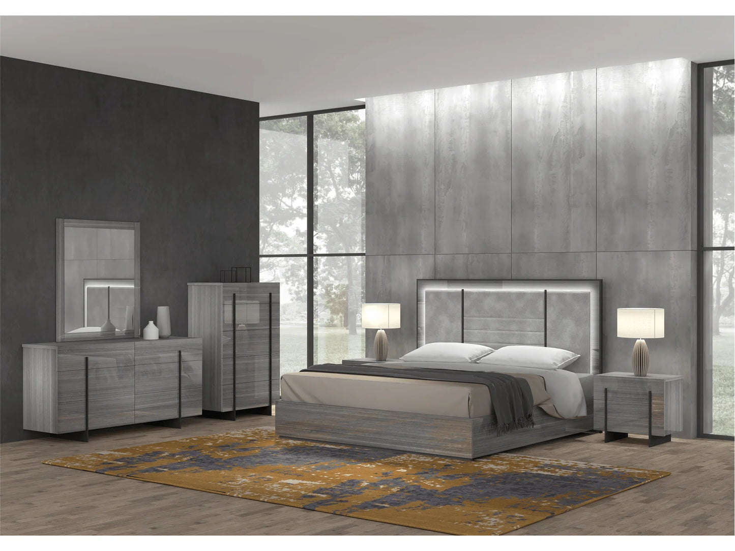 Luxury Modern Blake Bedroom Set European Style for Villa