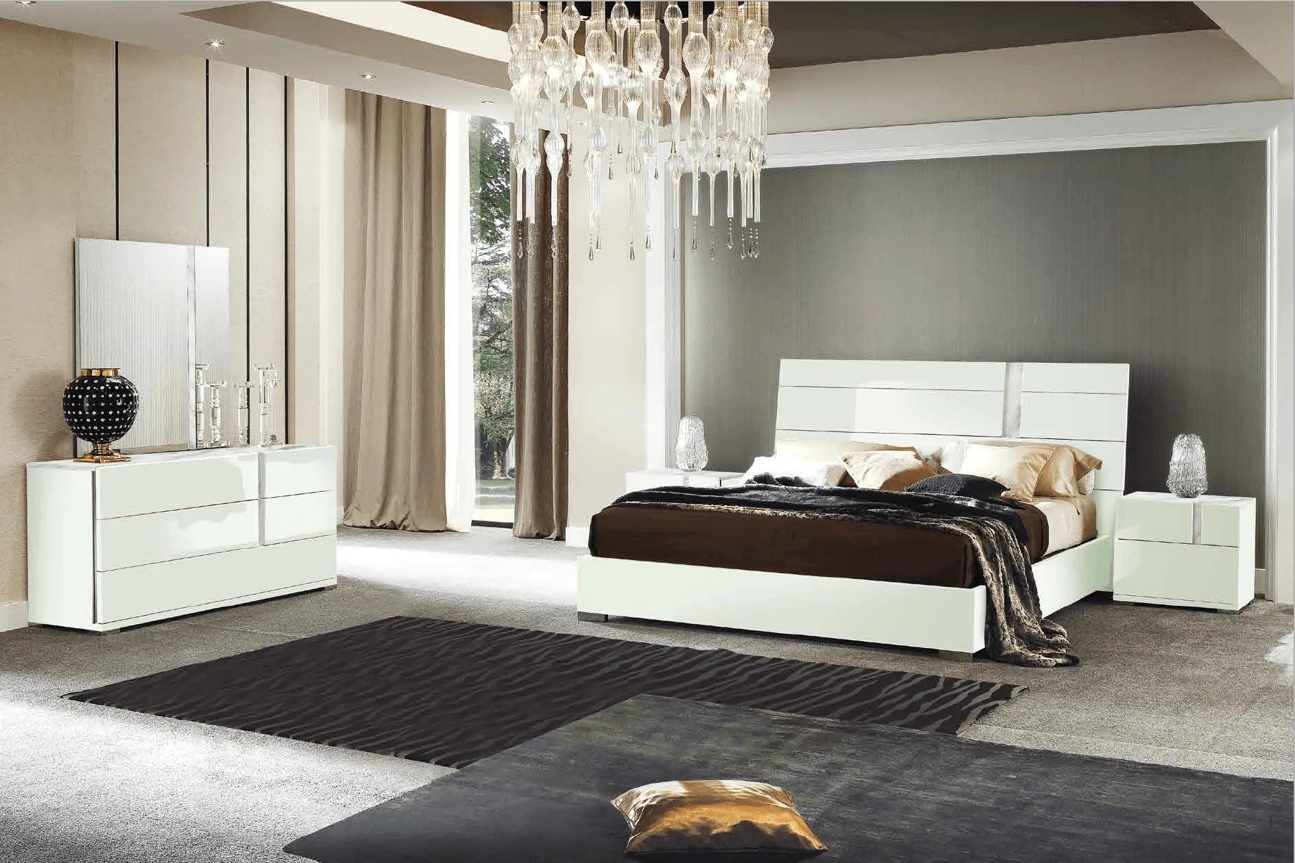 Luxury Modern Blanca Bedroom Collection European Style for Villa