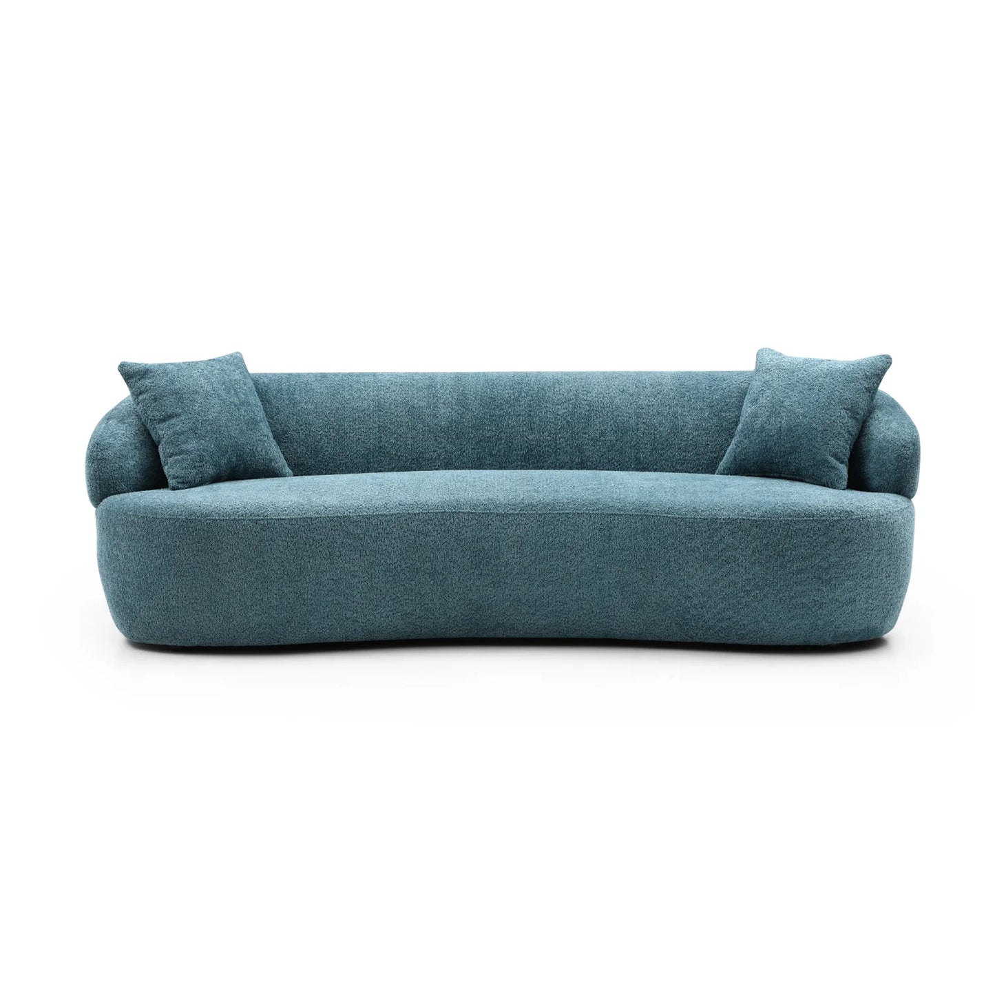Luxury Modern Blue Curved 3 Seater Sofa Modern Italian Style for Villa