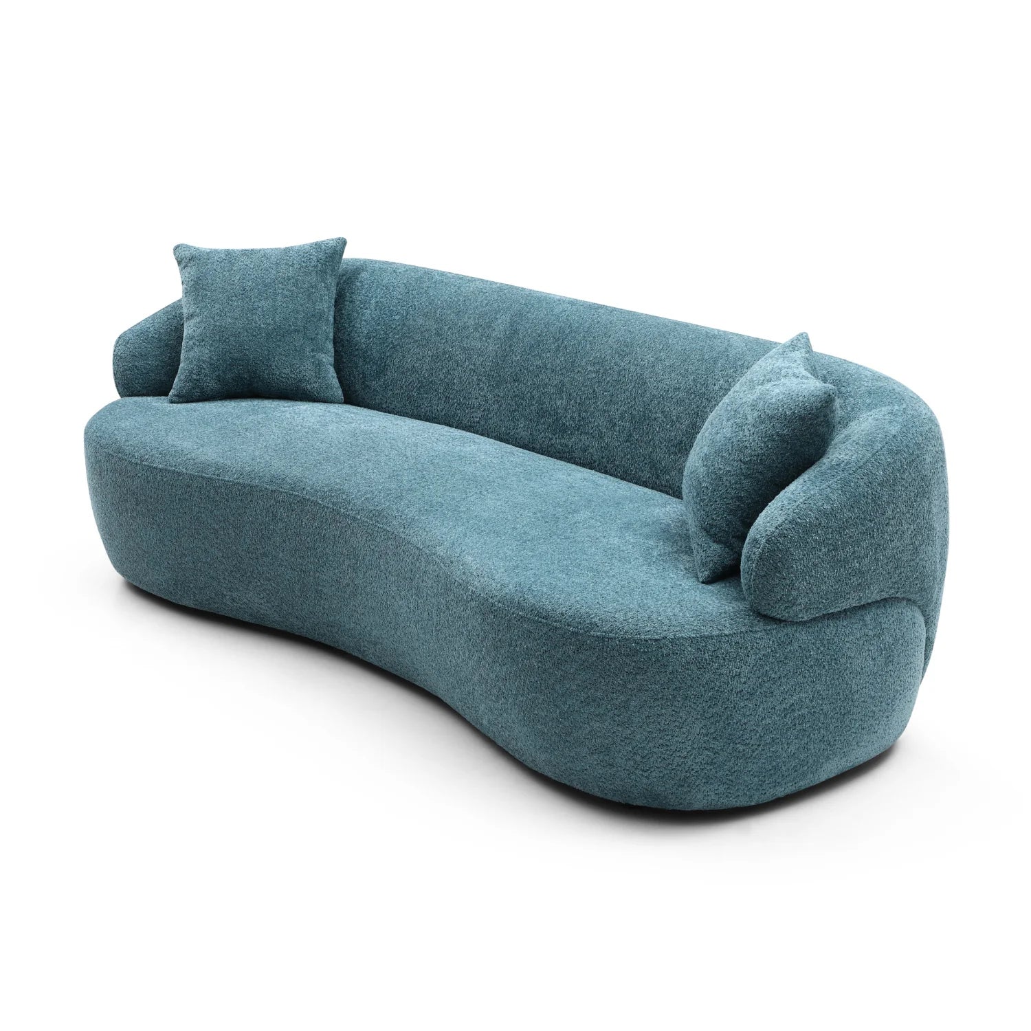 Luxury Modern Blue Curved 3 Seater Sofa Modern Italian Style for Villa