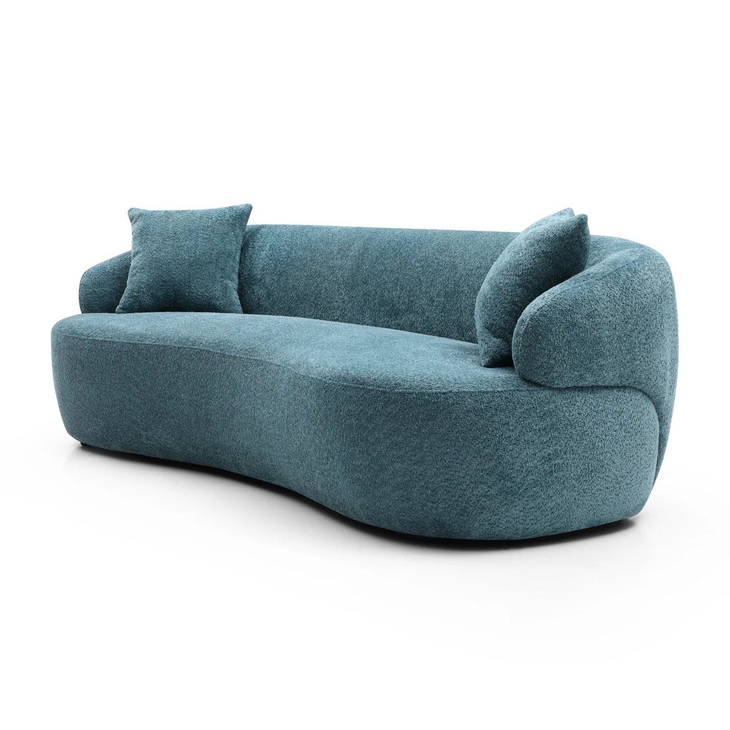 Luxury Modern Blue Curved 3 Seater Sofa Modern Italian Style for Villa