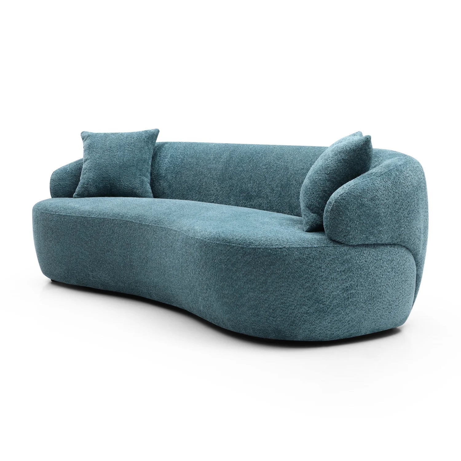 Luxury Modern Blue Curved 3 Seater Sofa Modern Italian Style for Villa