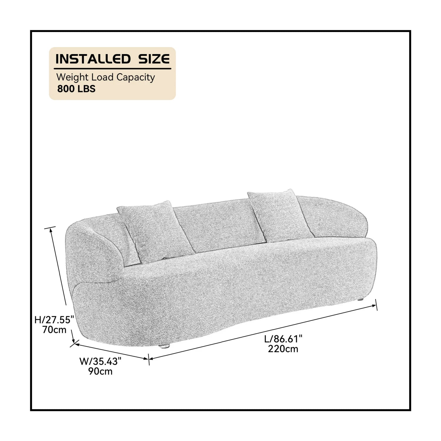 Luxury Modern Blue Curved 3 Seater Sofa Modern Italian Style for Villa