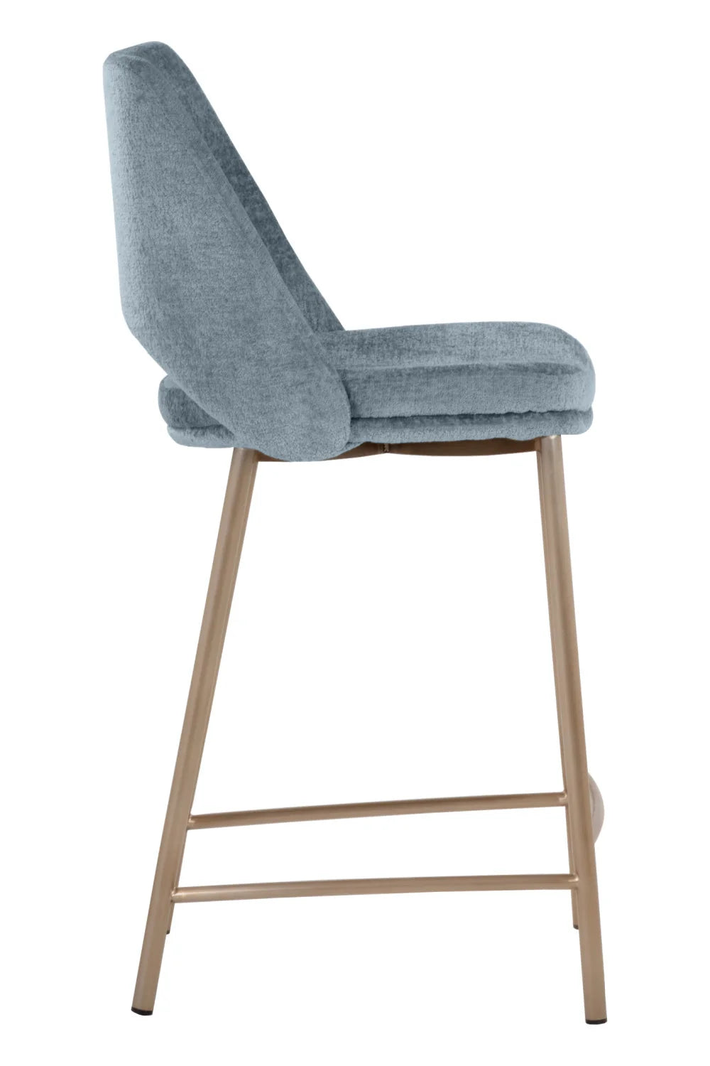 Luxury Modern Blue Fabric Counter Stool European Style for Villa
