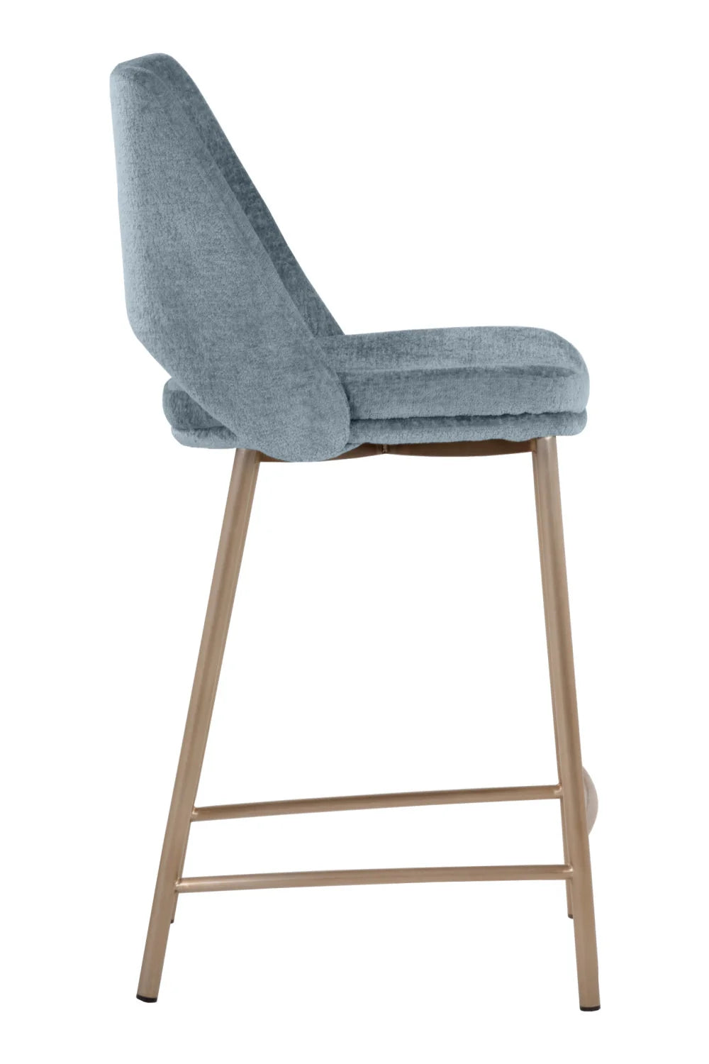Luxury Modern Blue Fabric Counter Stool European Style for Villa