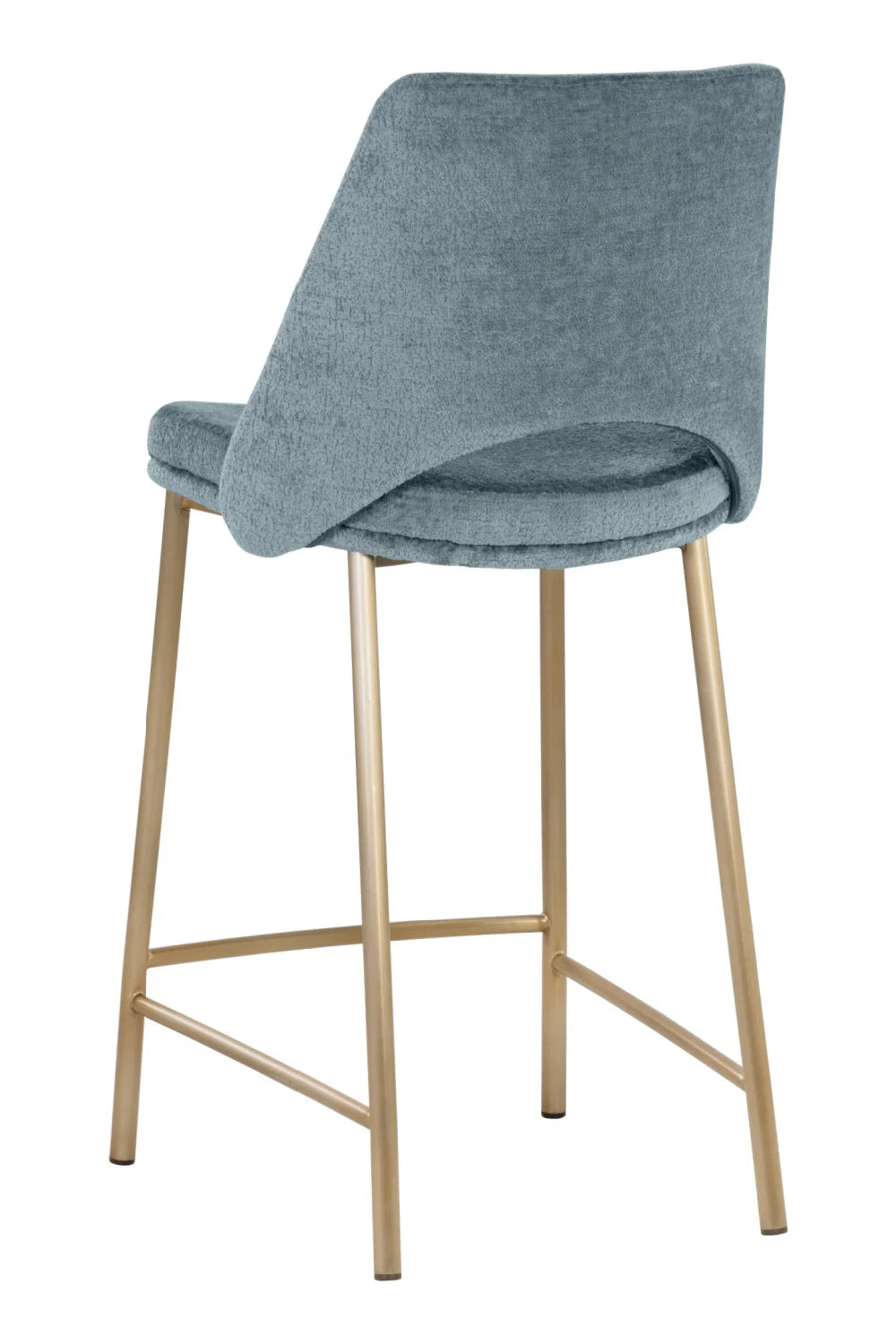 Luxury Modern Blue Fabric Counter Stool European Style for Villa