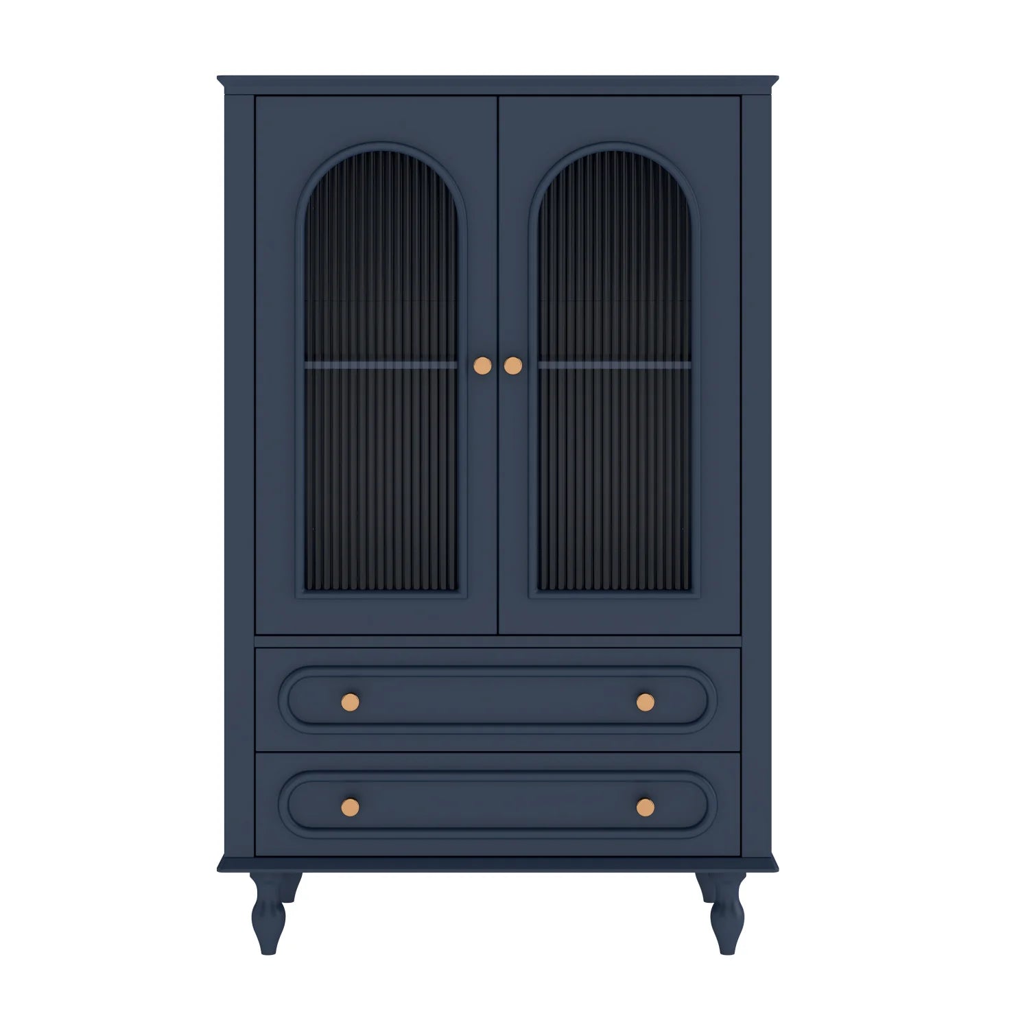Luxury Modern Blue Wood Display Cabinet European Style for Villa