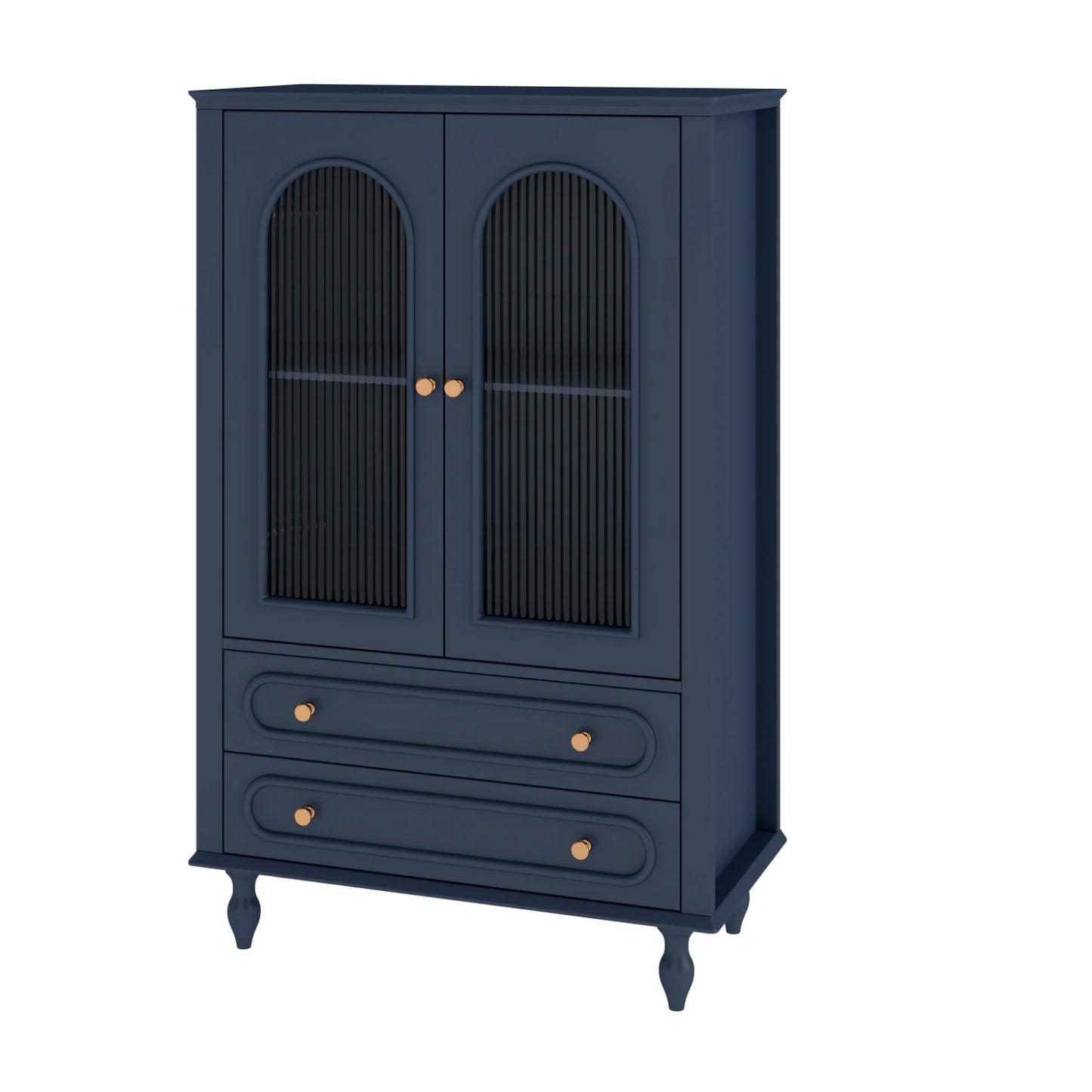 Luxury Modern Blue Wood Display Cabinet European Style for Villa