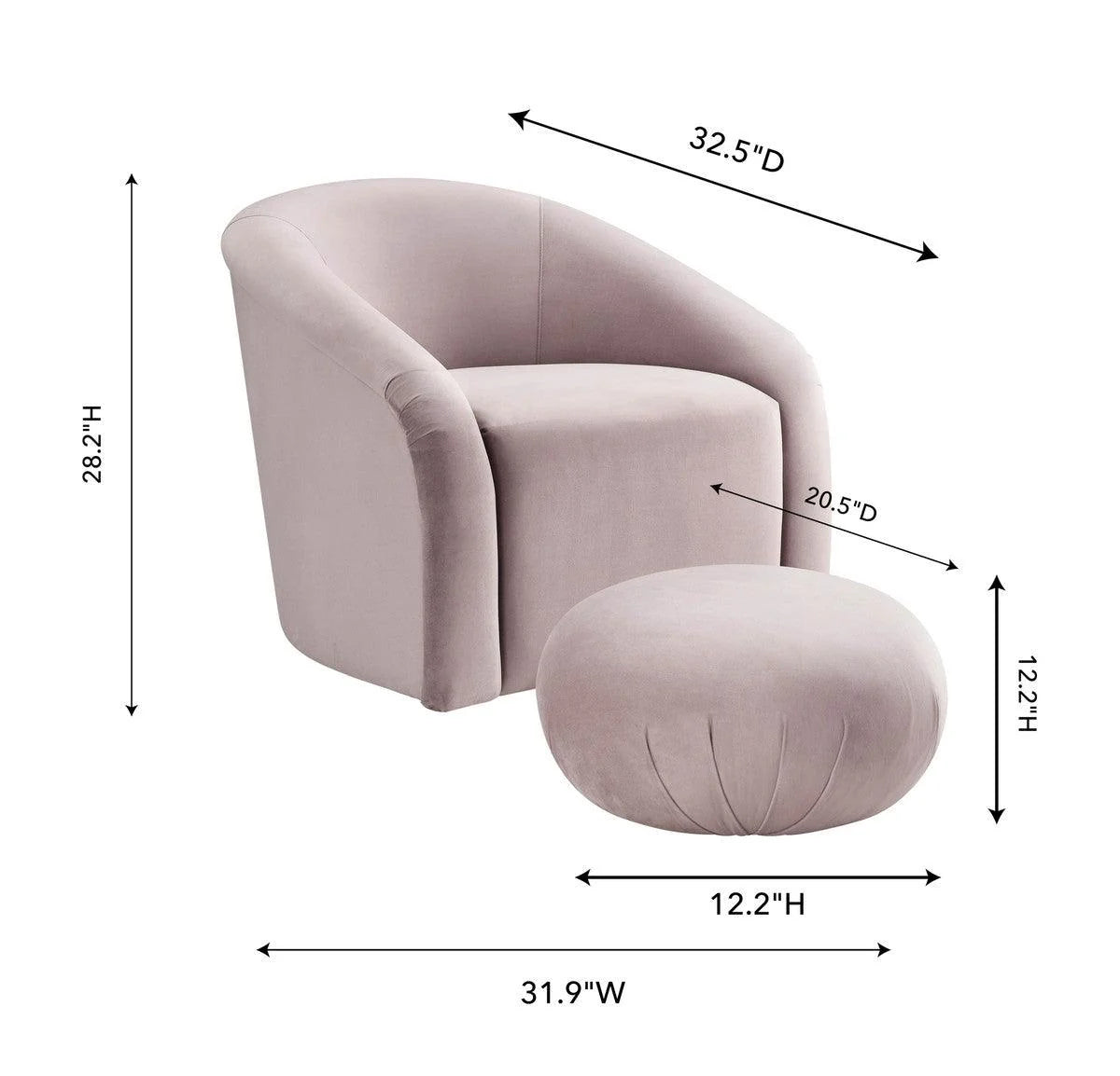 Luxury Modern Boboli Chair and Ottoman European Style for Villa