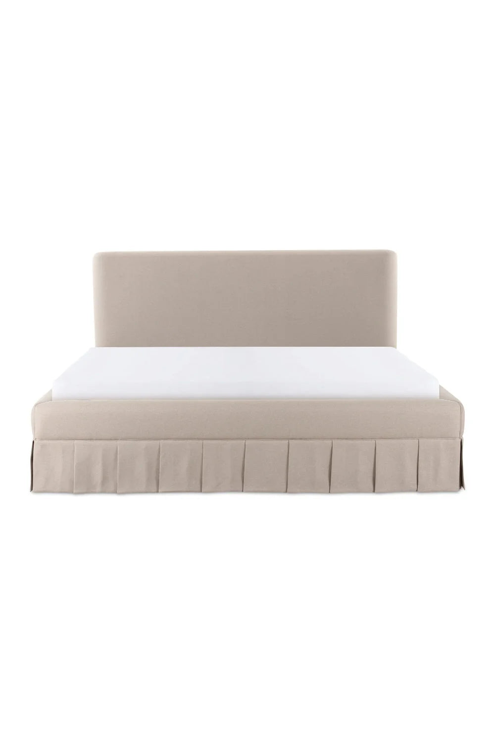Luxury Modern Box Pleated Fabric Bed European Style for Villa