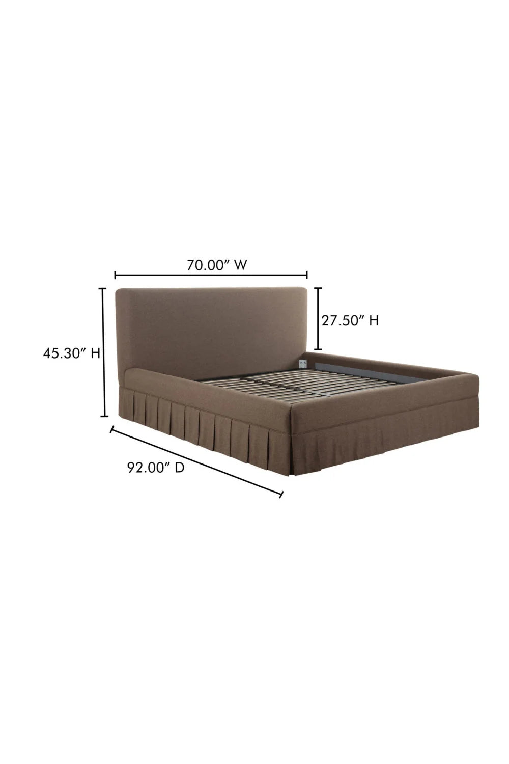 Luxury Modern Box Pleated Fabric Bed European Style for Villa