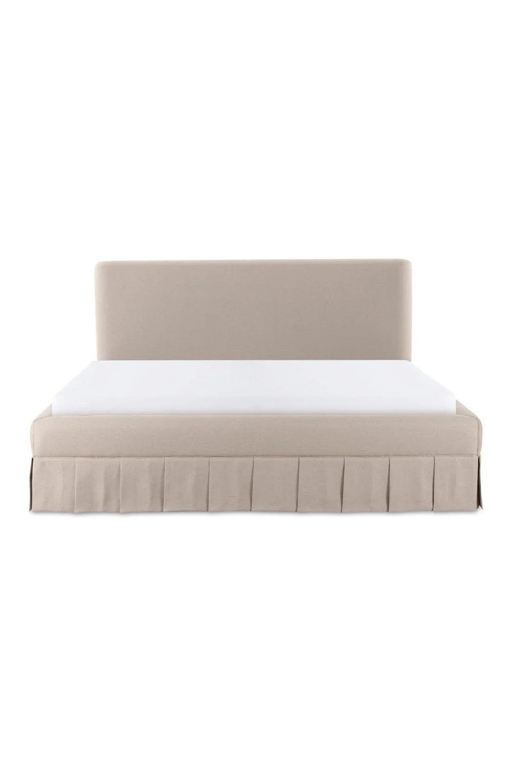 Luxury Modern Box Pleated Fabric Bed European Style for Villa