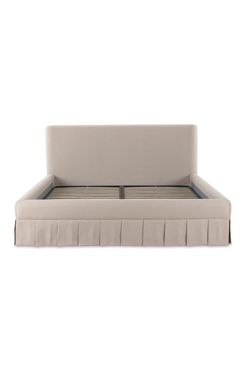 Luxury Modern Box Pleated Fabric Bed European Style for Villa