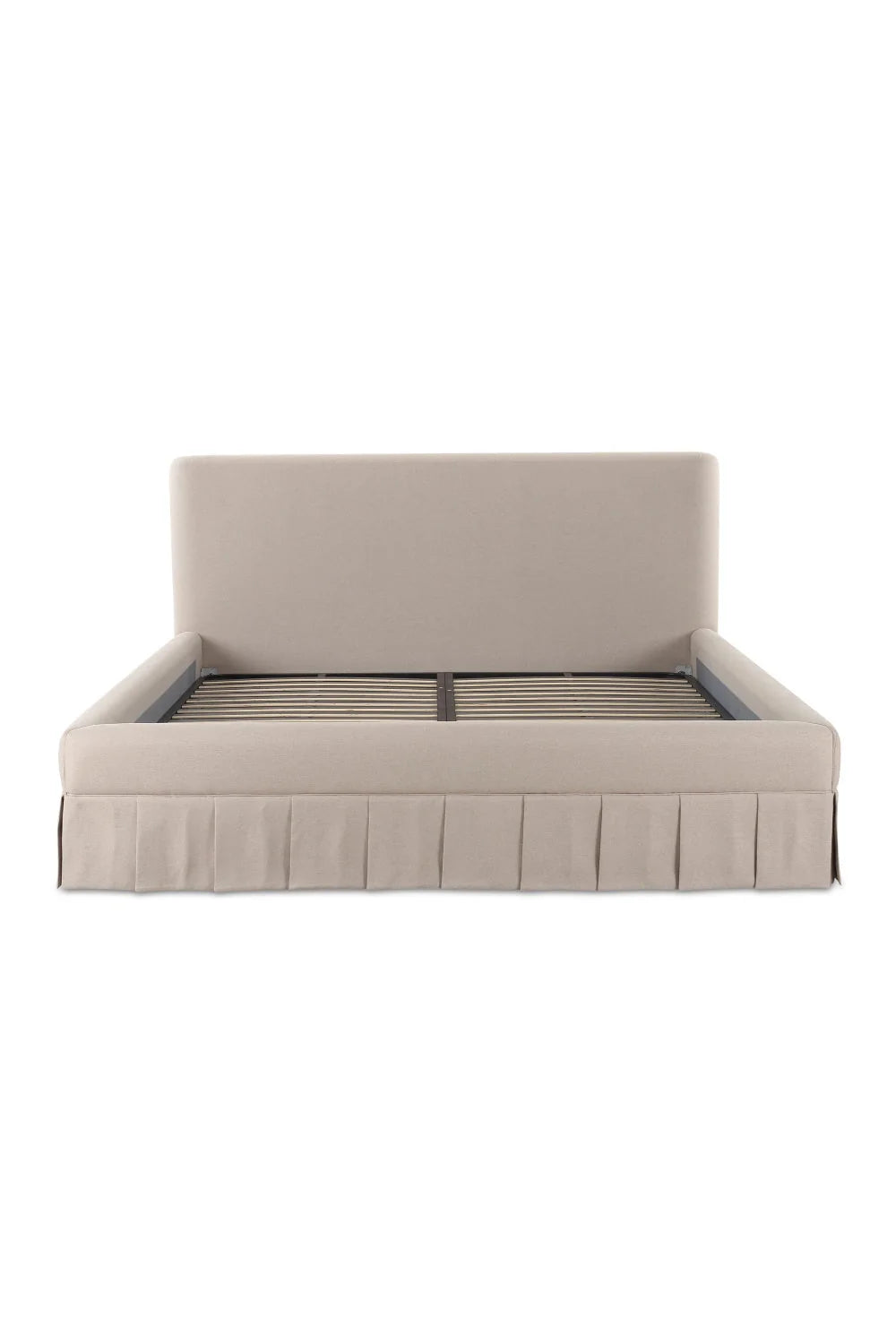 Luxury Modern Box Pleated Fabric Bed European Style for Villa