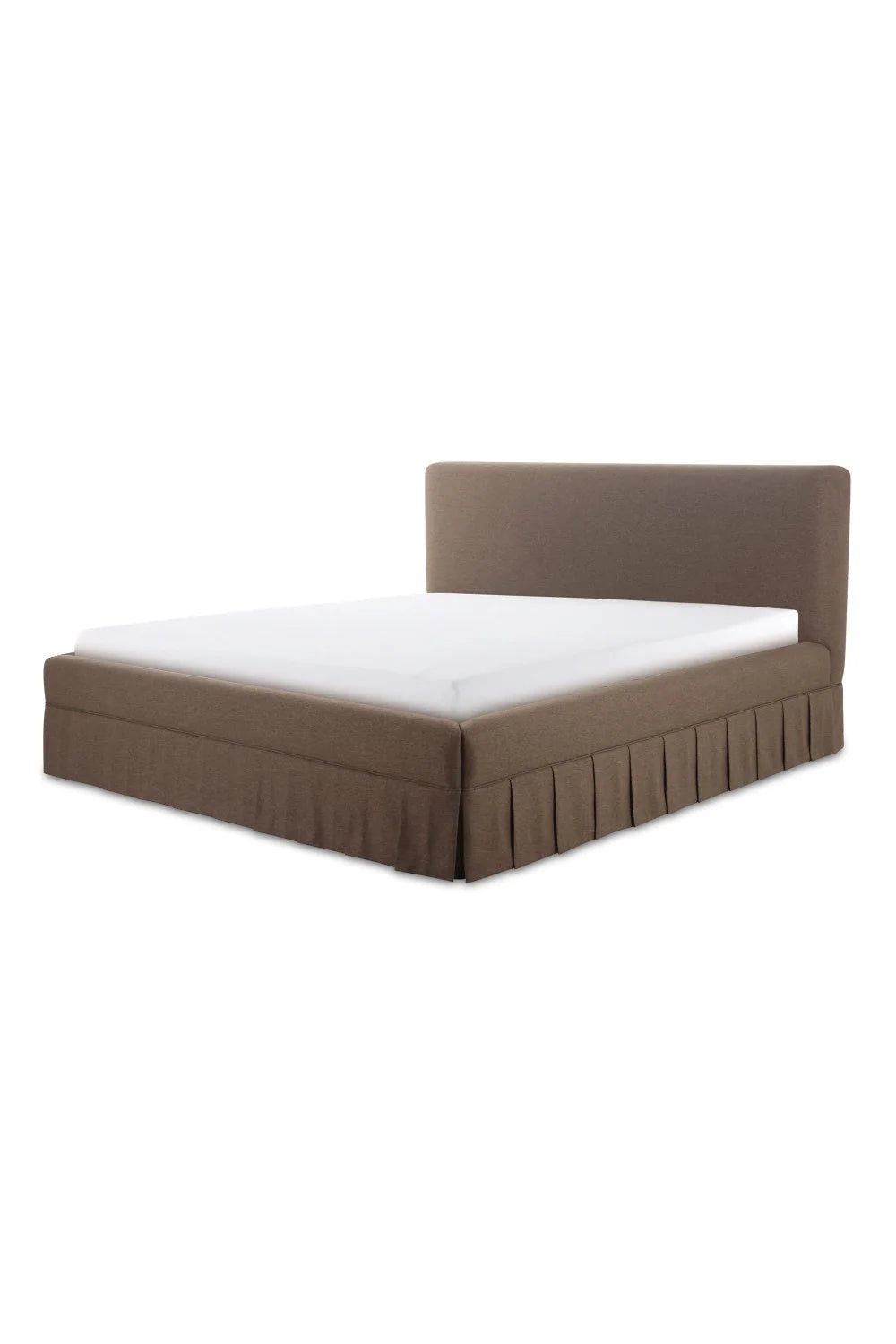 Luxury Modern Box Pleated Fabric Bed European Style for Villa