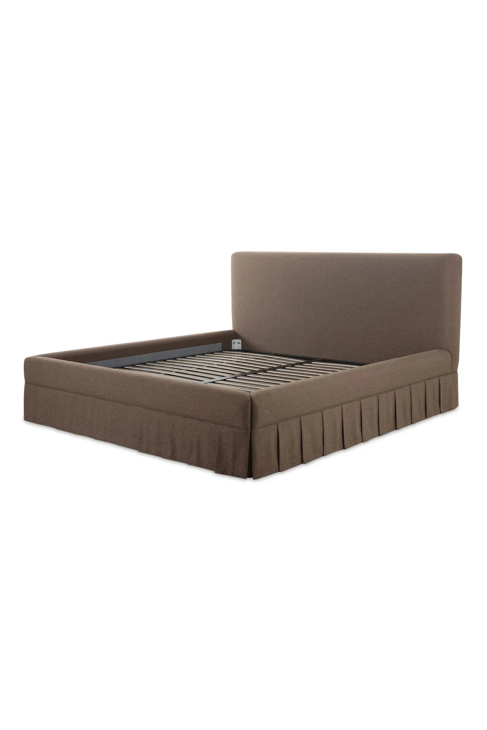 Luxury Modern Box Pleated Fabric Bed European Style for Villa