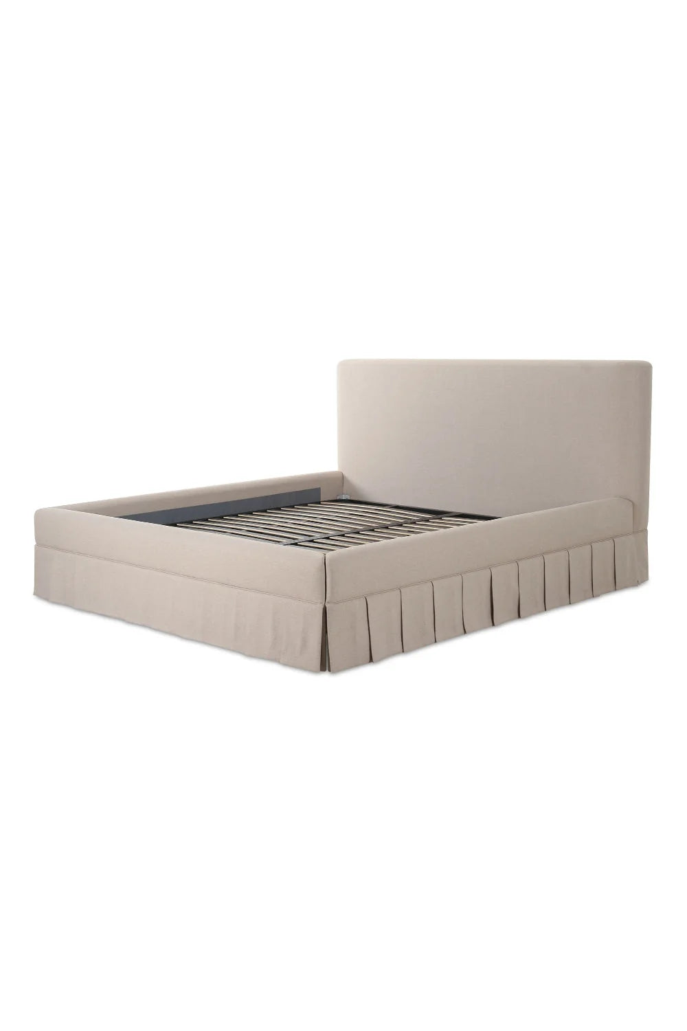Luxury Modern Box Pleated Fabric Bed European Style for Villa