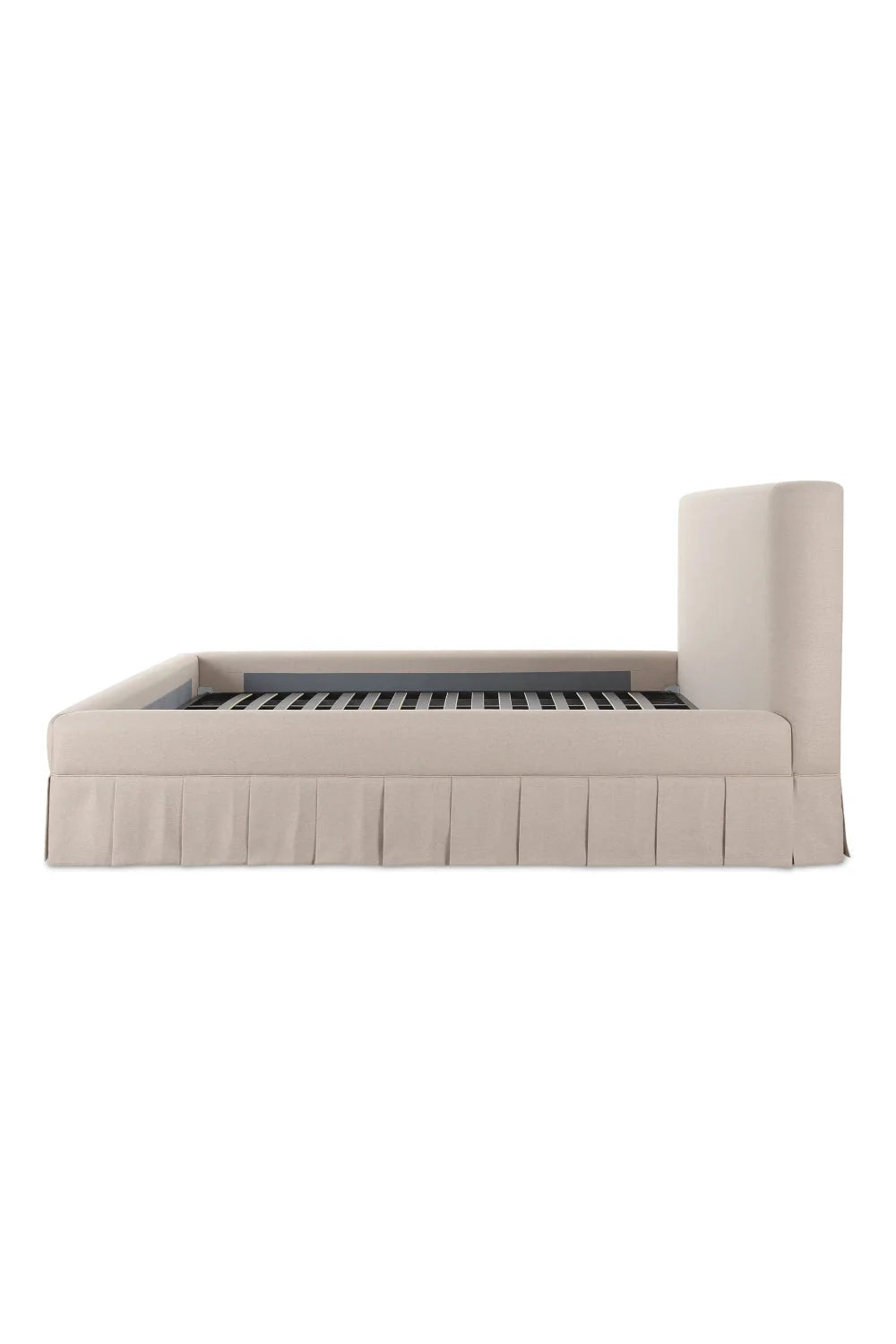 Luxury Modern Box Pleated Fabric Bed European Style for Villa