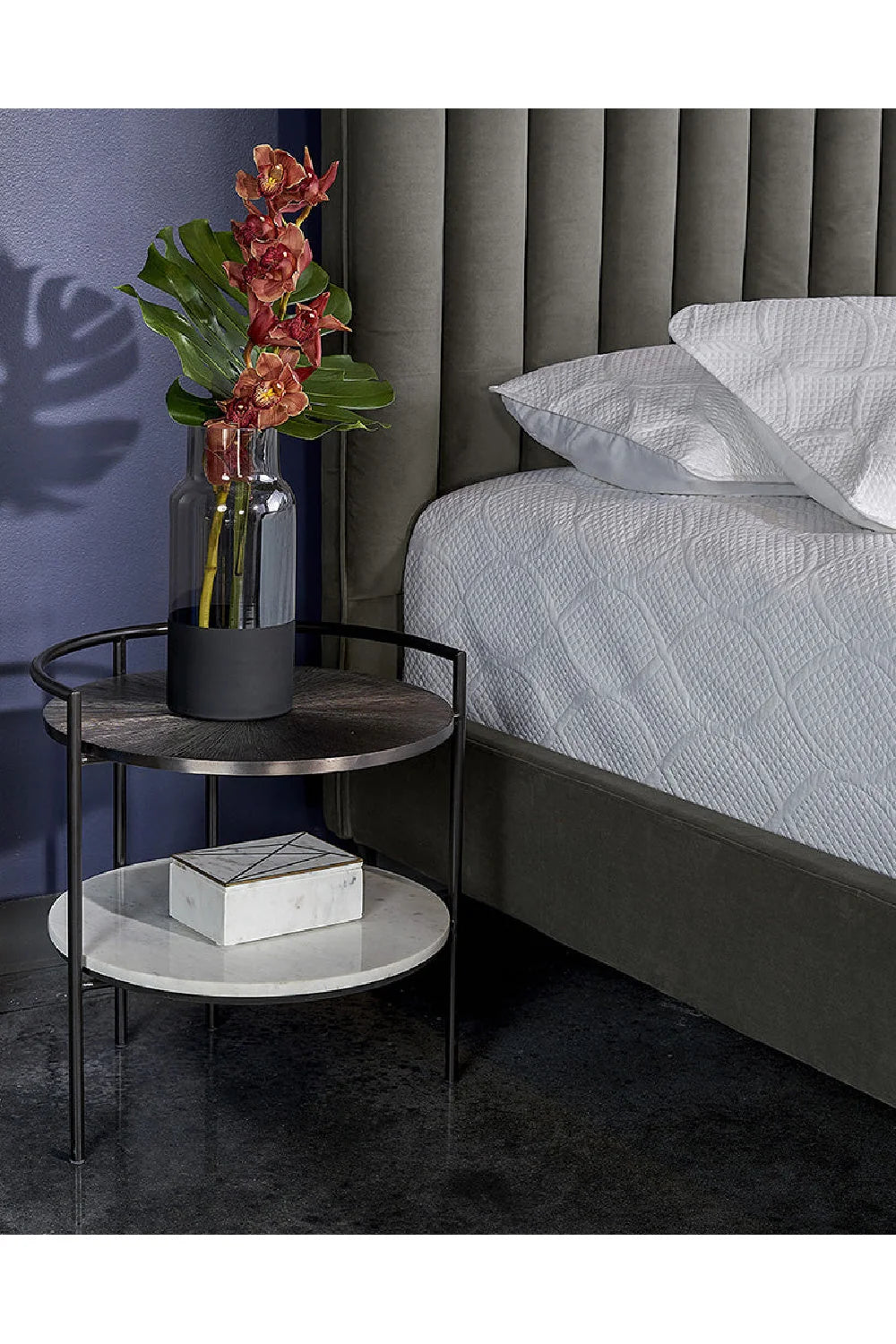Luxury Modern Brighton Marble Nightstand European Style for Villa