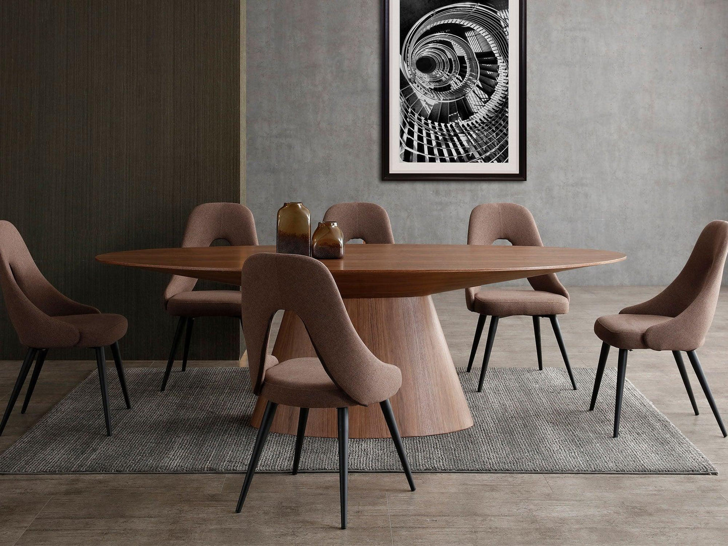 Luxury Modern Brody Oval Dining Table European Style for Villa