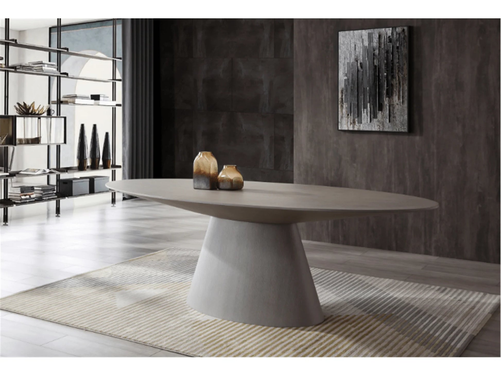 Luxury Modern Brody Oval Dining Table European Style for Villa