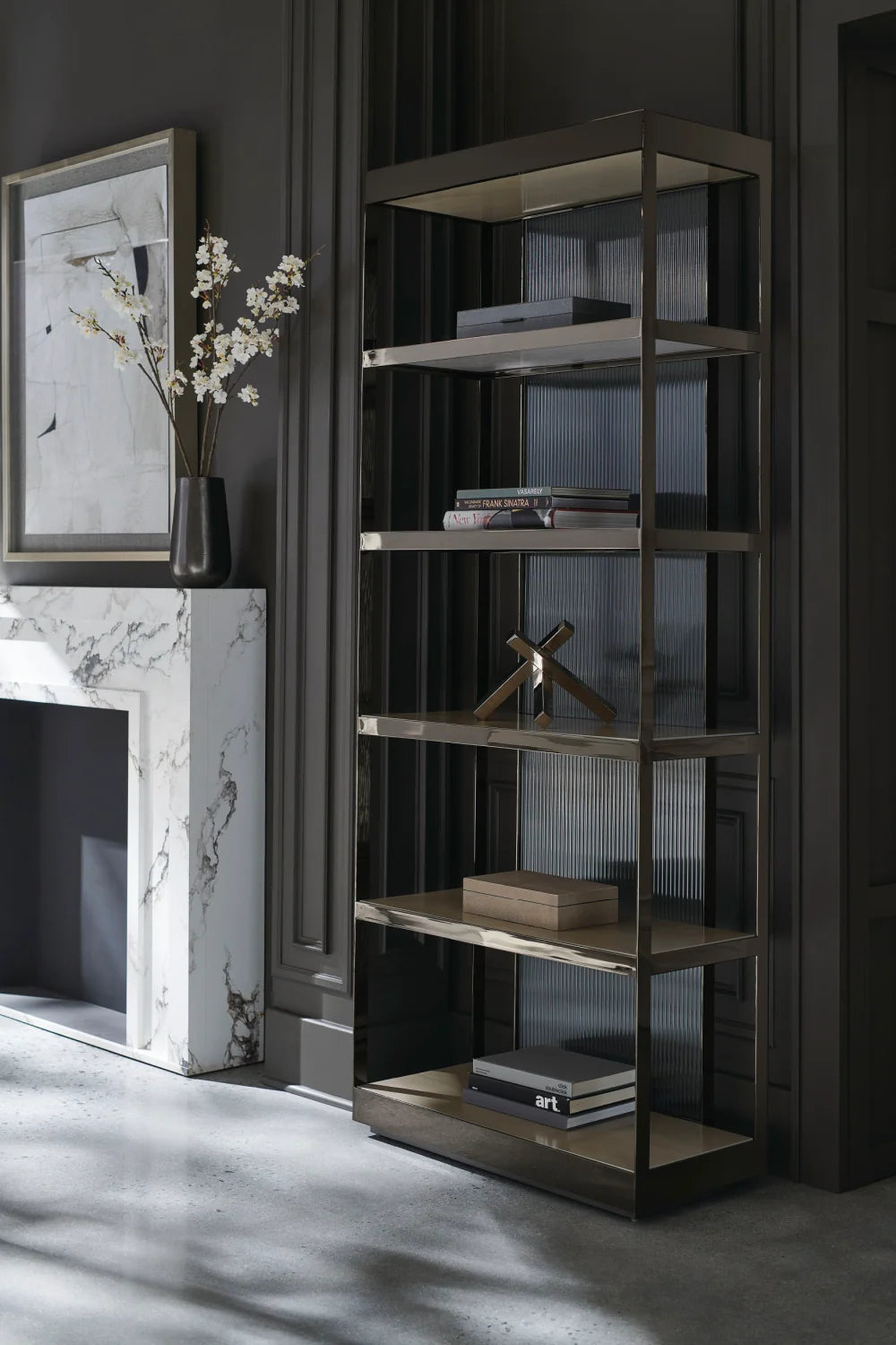 Luxury Modern Bronze Display Cabinet European Style for Villa