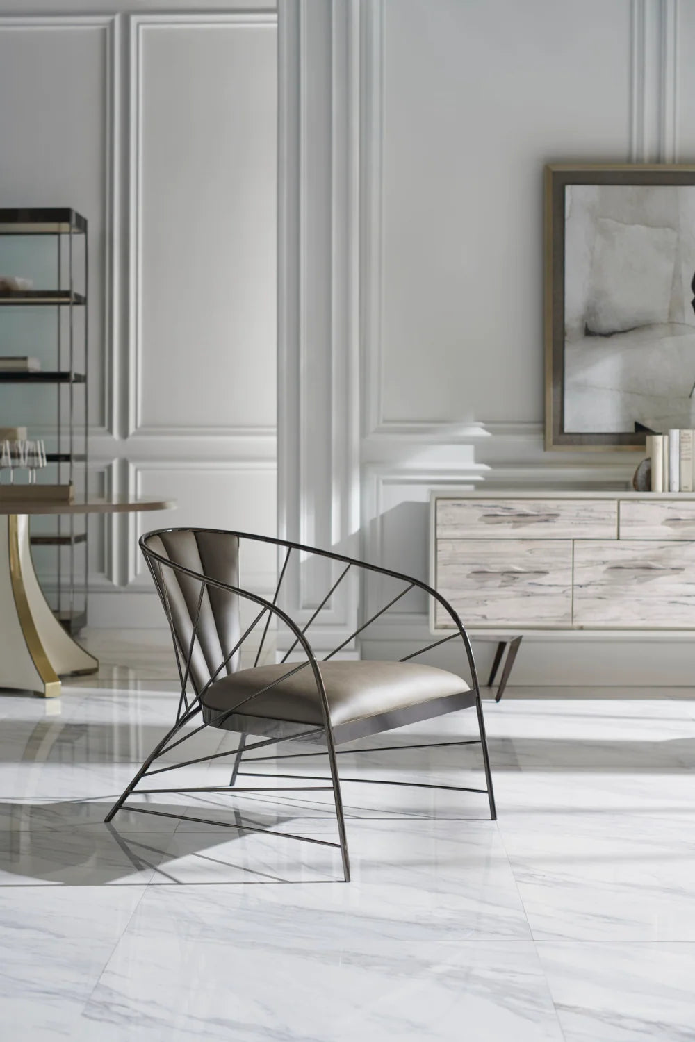 Luxury Modern Bronze Display Cabinet European Style for Villa