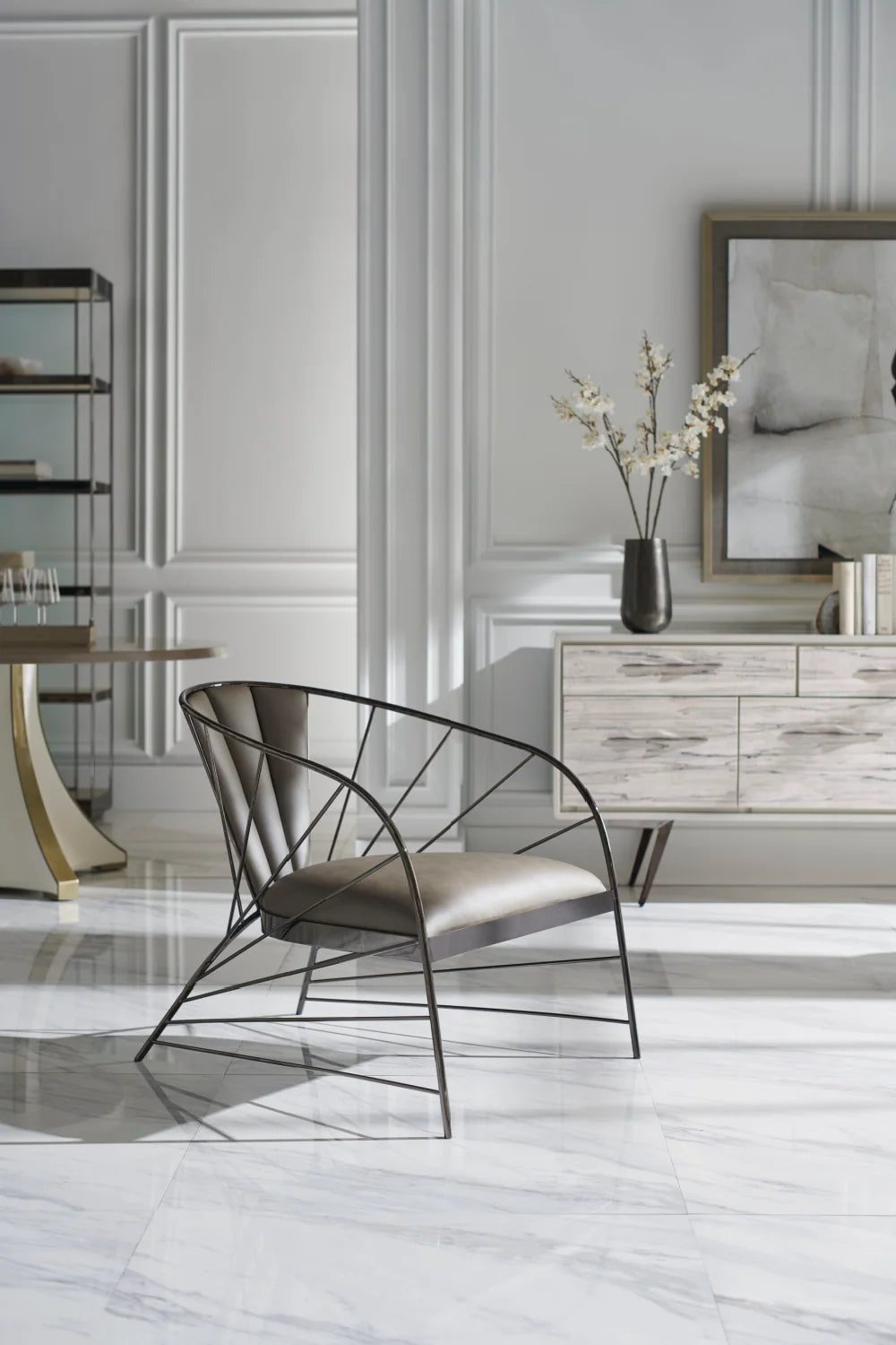 Luxury Modern Bronze Display Cabinet European Style for Villa