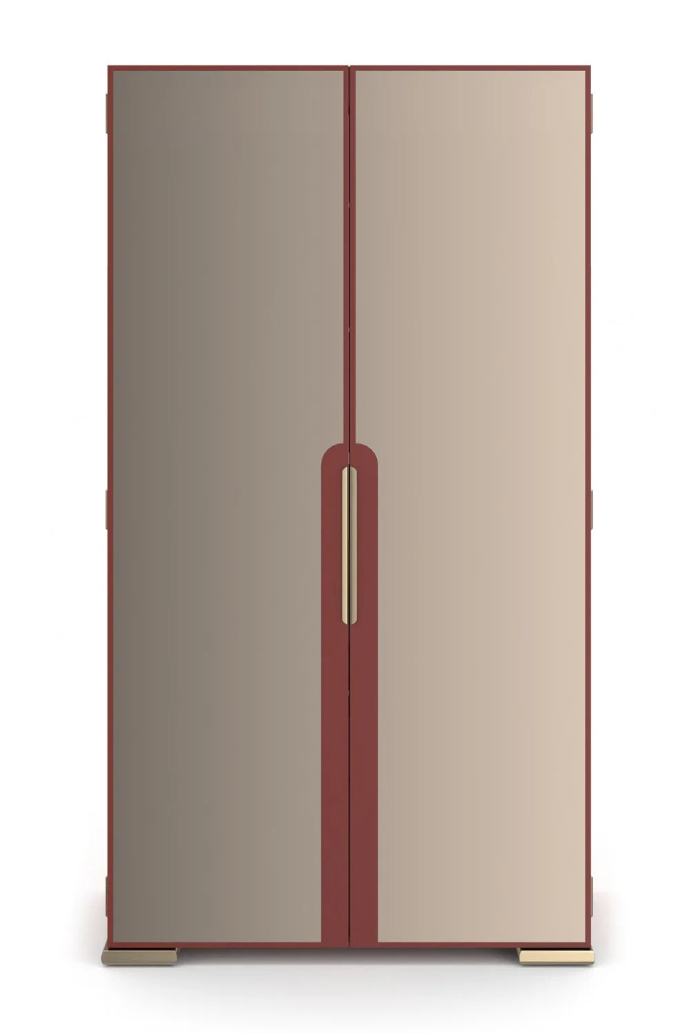 Luxury Modern Bronze Mirror 2-Door Cabinet European Style for Villa
