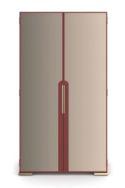 Luxury Modern Bronze Mirror 2-Door Cabinet European Style for Villa