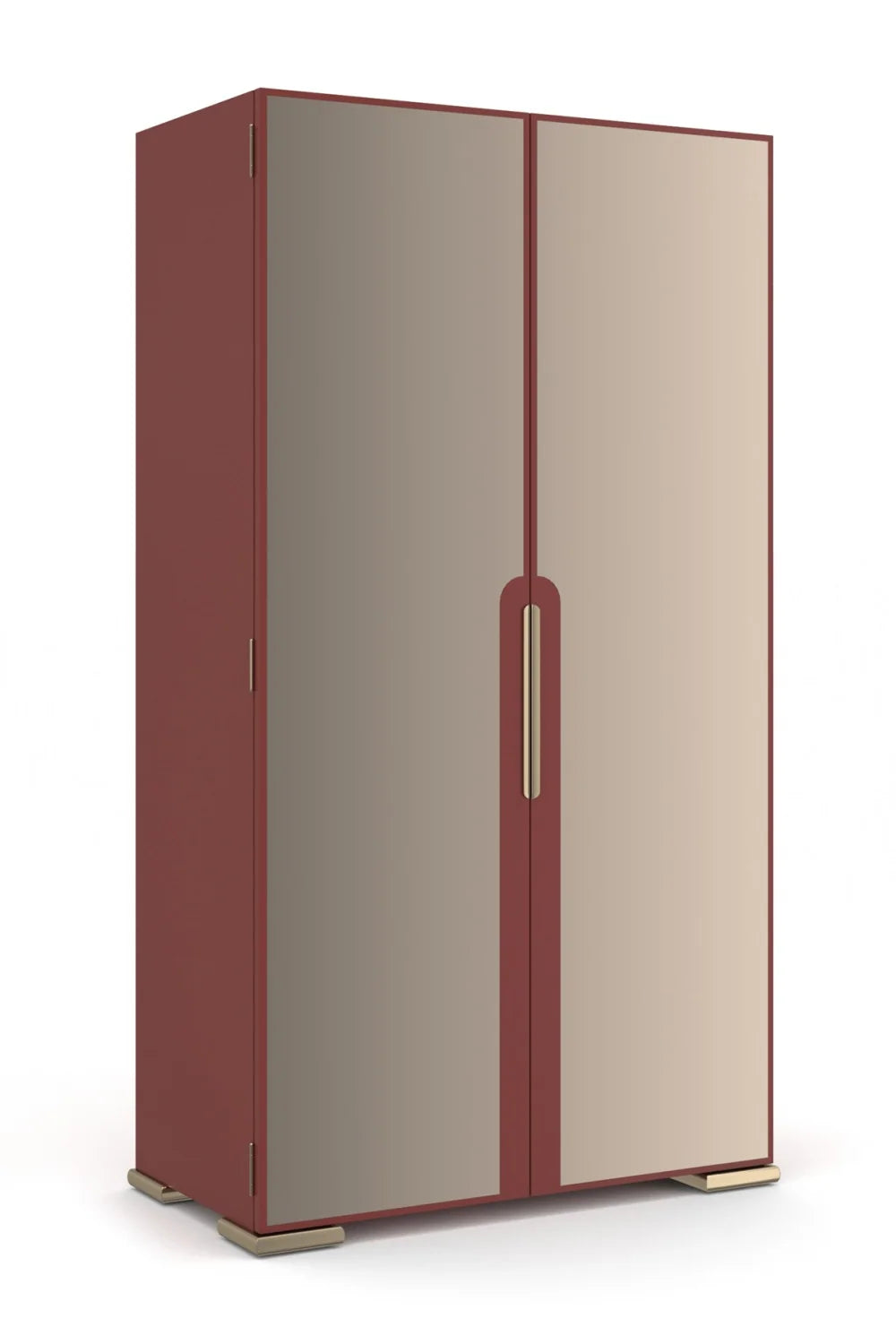 Luxury Modern Bronze Mirror 2-Door Cabinet European Style for Villa