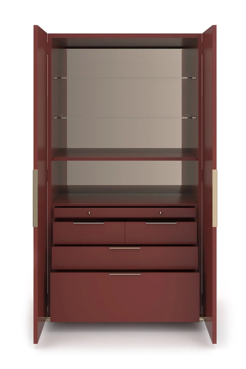 Luxury Modern Bronze Mirror 2-Door Cabinet European Style for Villa