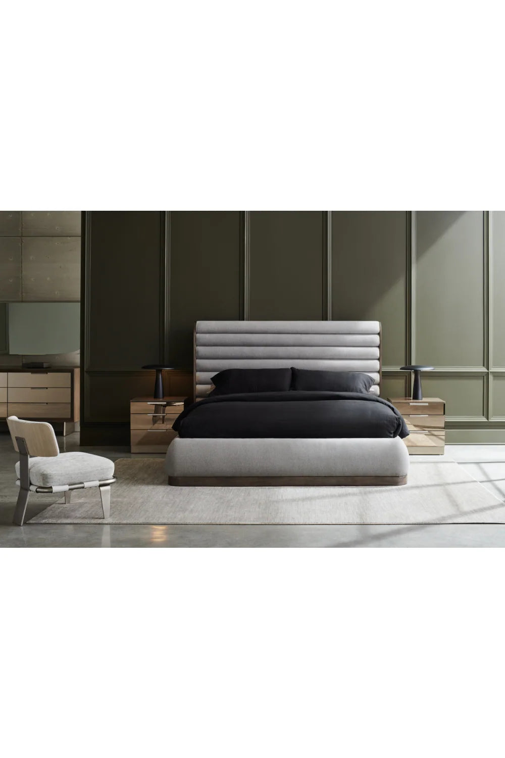 Luxury Modern Bronze Mirrored Dresser European Style for Villa