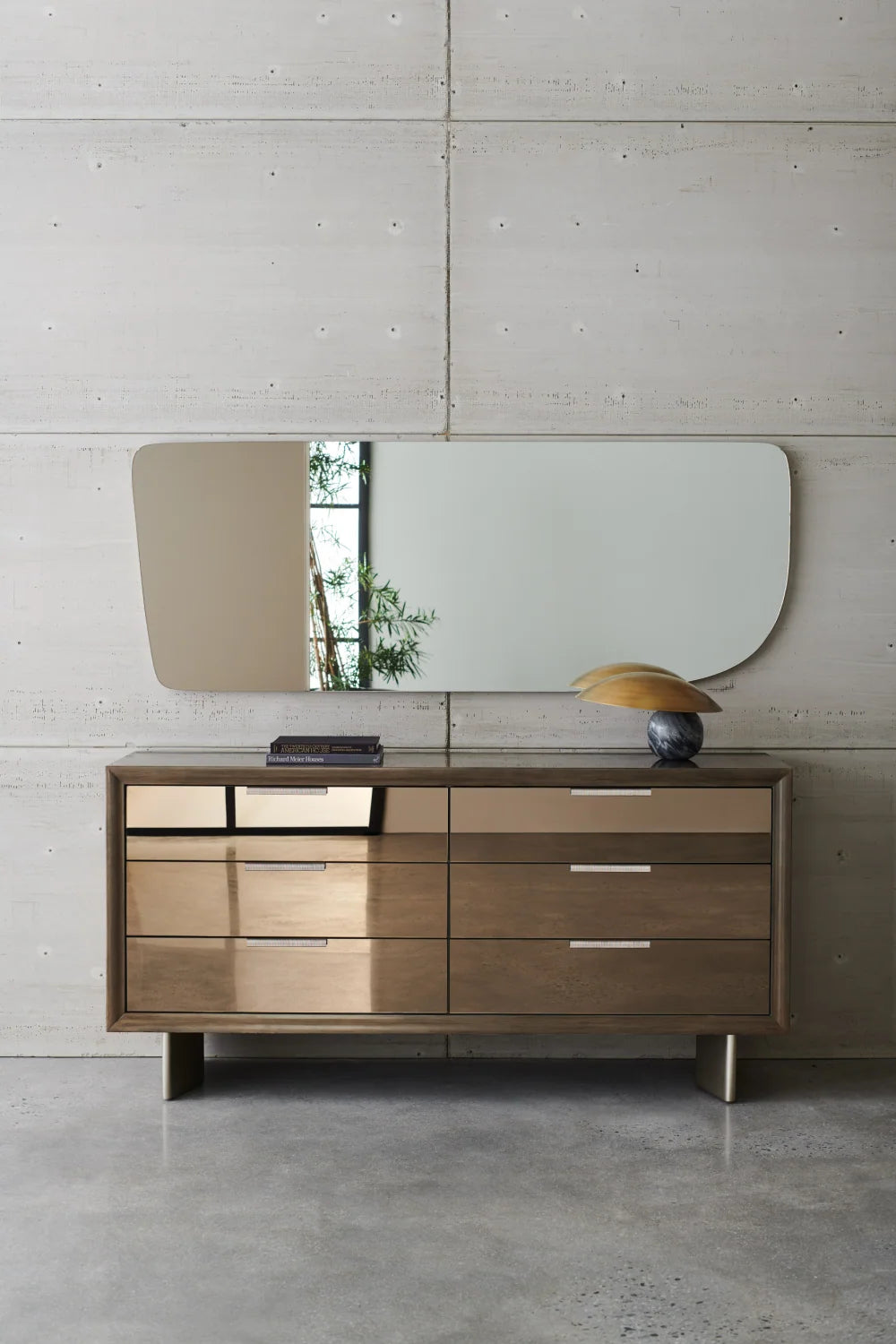 Luxury Modern Bronze Mirrored Dresser European Style for Villa