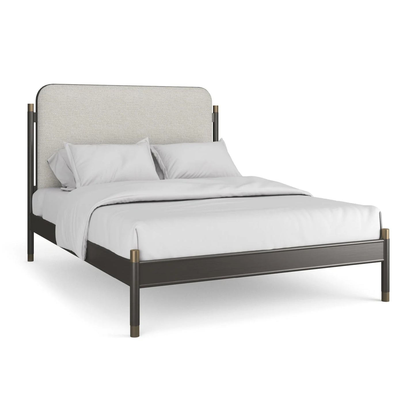 Luxury Modern Bronze Upholstered Bed European Style for Villa