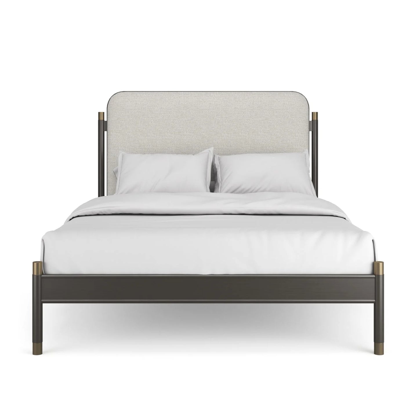 Luxury Modern Bronze Upholstered Bed European Style for Villa