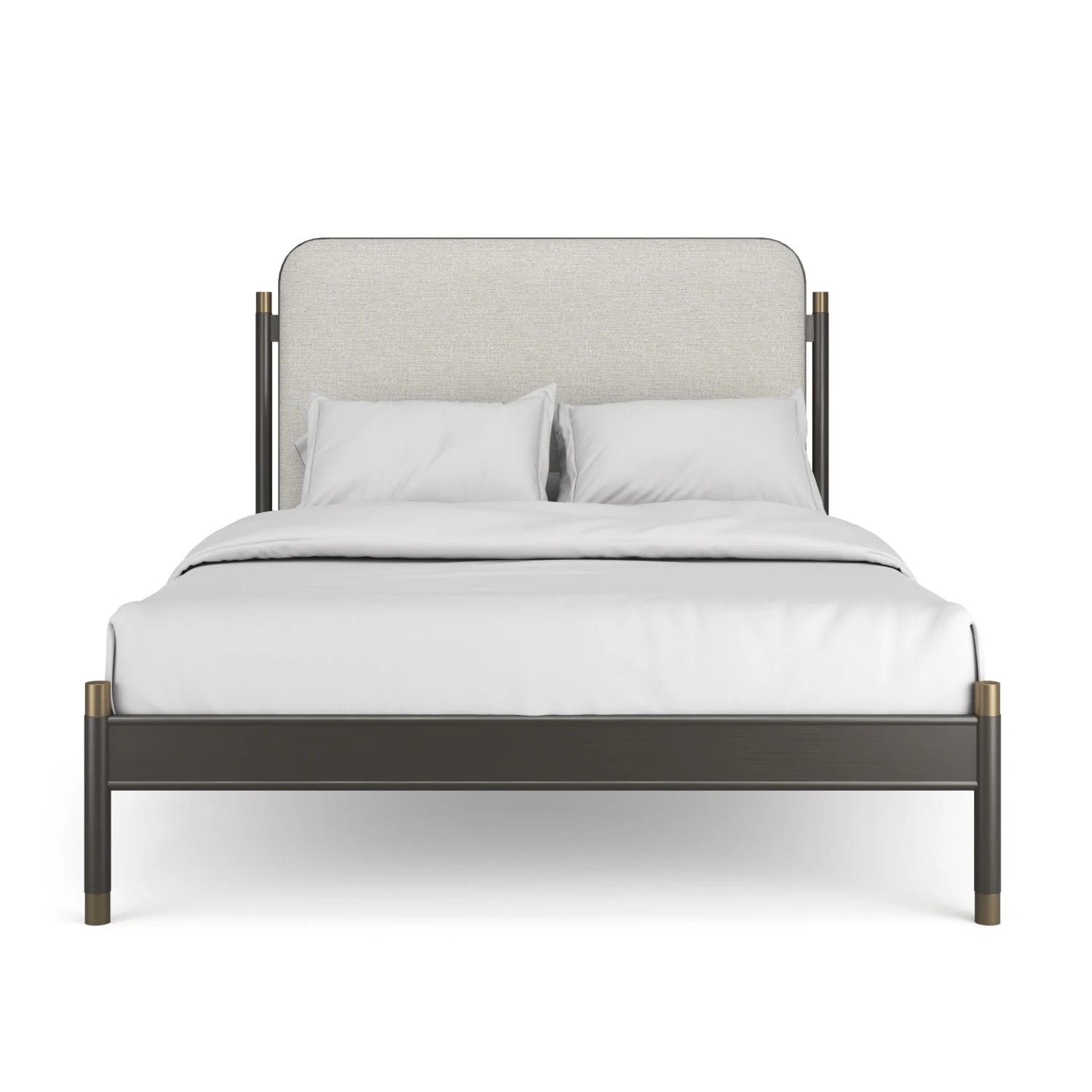 Luxury Modern Bronze Upholstered Bed European Style for Villa
