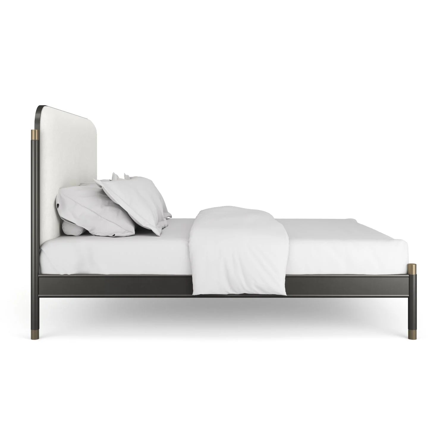 Luxury Modern Bronze Upholstered Bed European Style for Villa