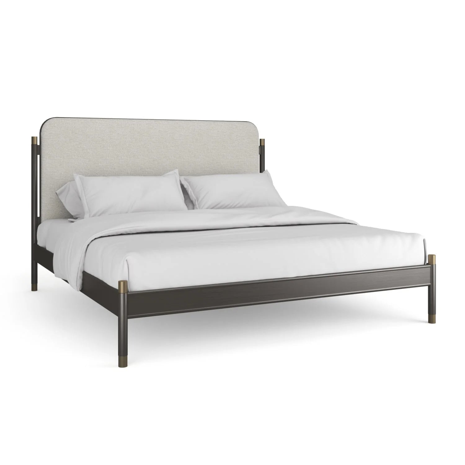 Luxury Modern Bronze Upholstered Bed European Style for Villa