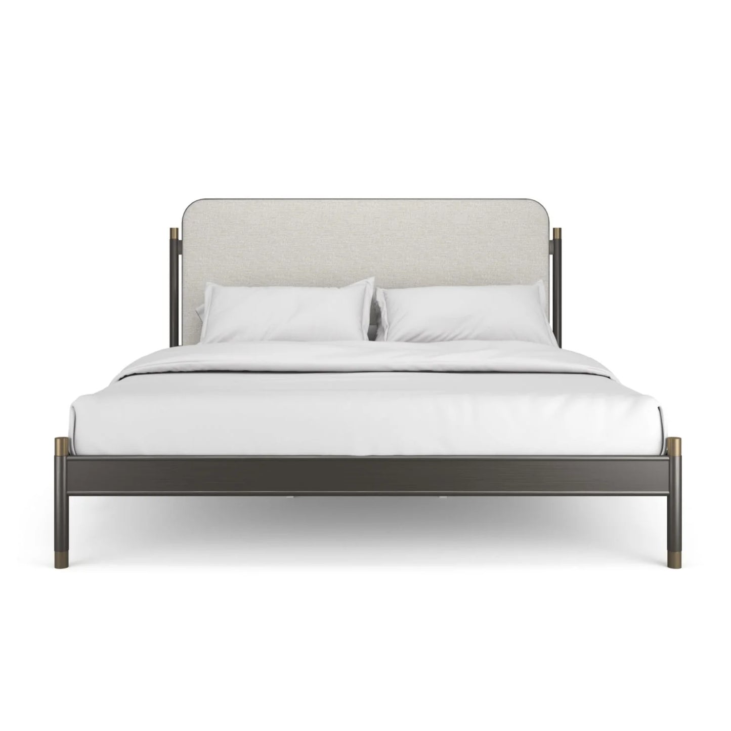 Luxury Modern Bronze Upholstered Bed European Style for Villa