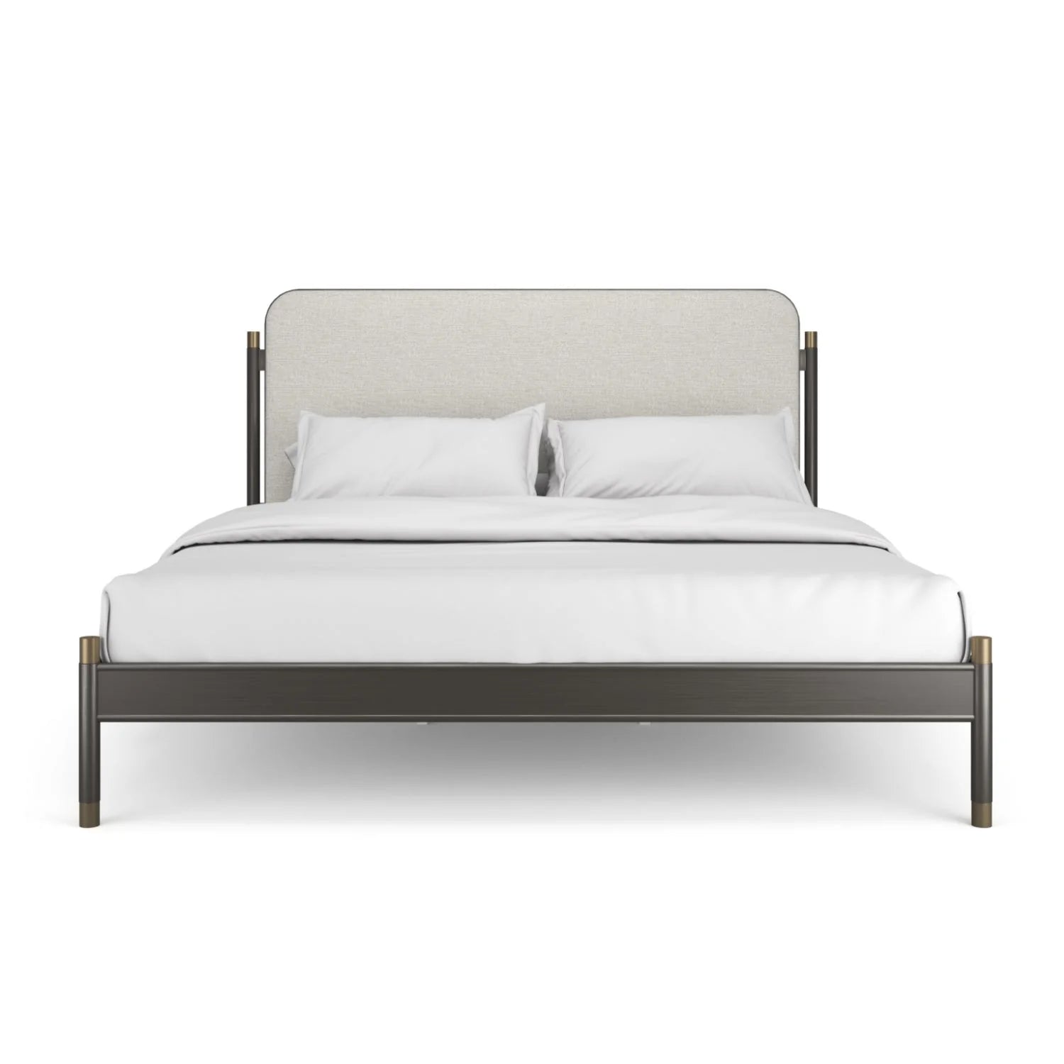 Luxury Modern Bronze Upholstered Bed European Style for Villa