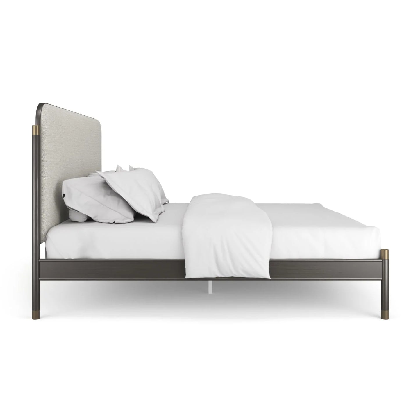 Luxury Modern Bronze Upholstered Bed European Style for Villa