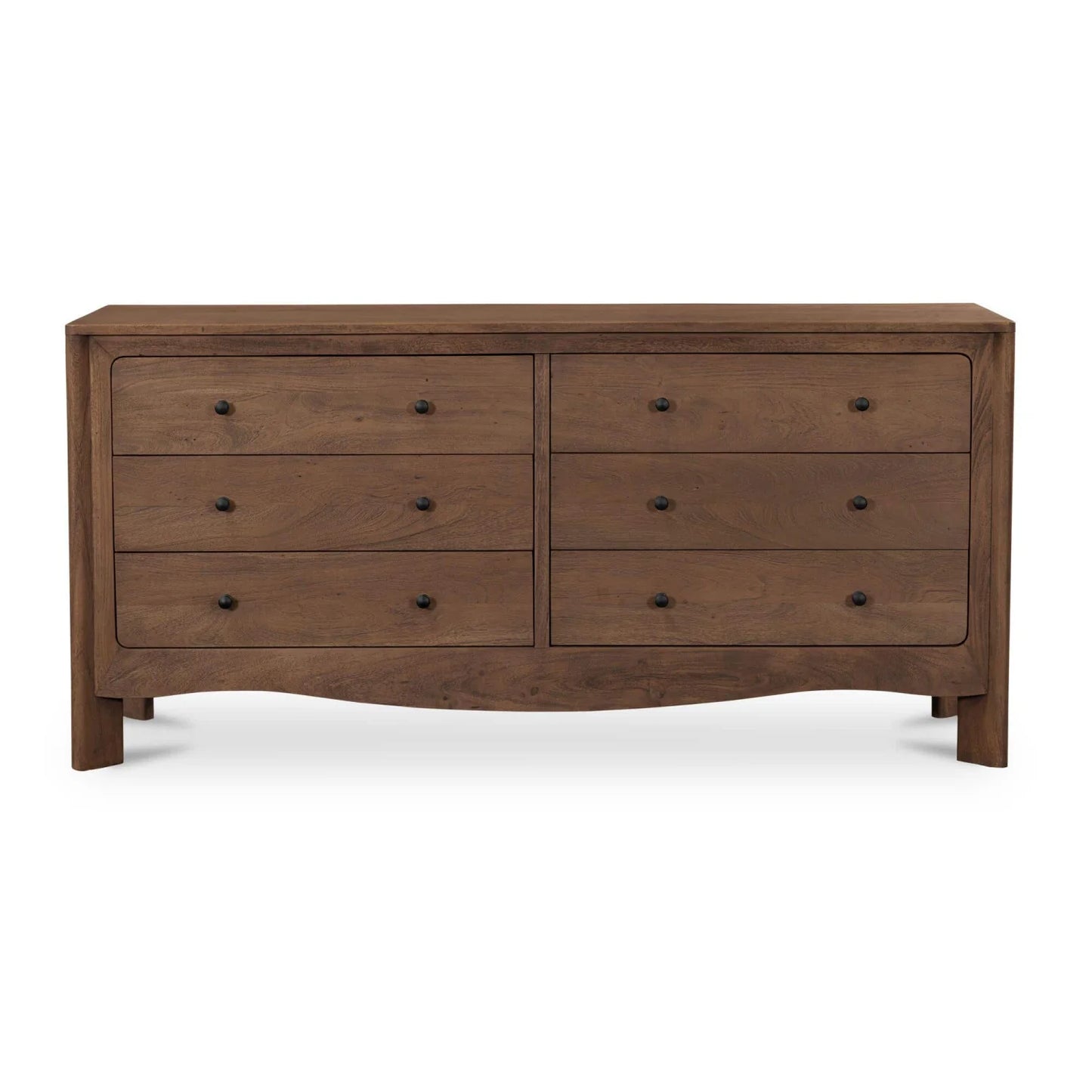 Luxury Modern Brown Acacia 6-Drawer Dresser European Style for Villa